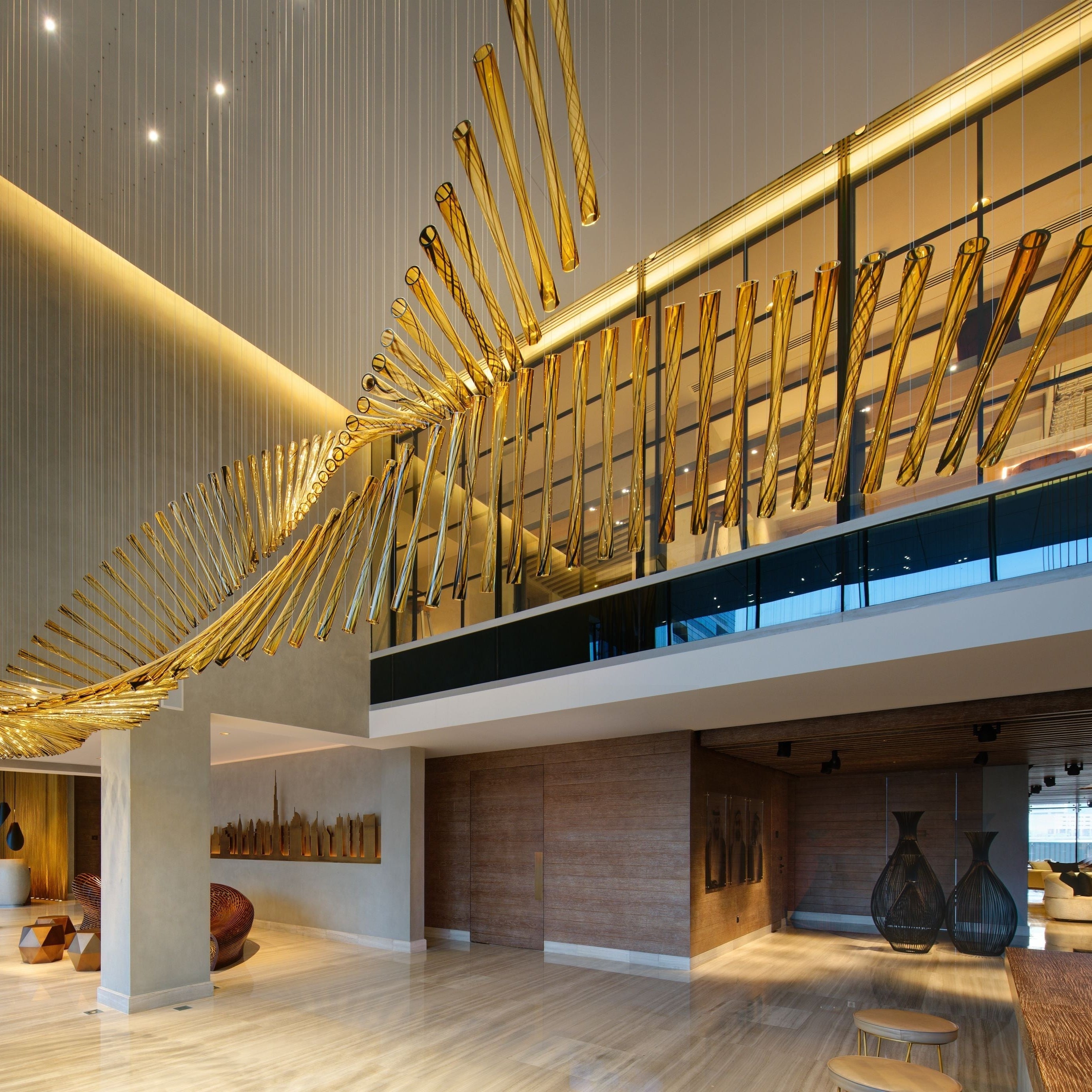 Hollow Amber Glass Tube Project Installation