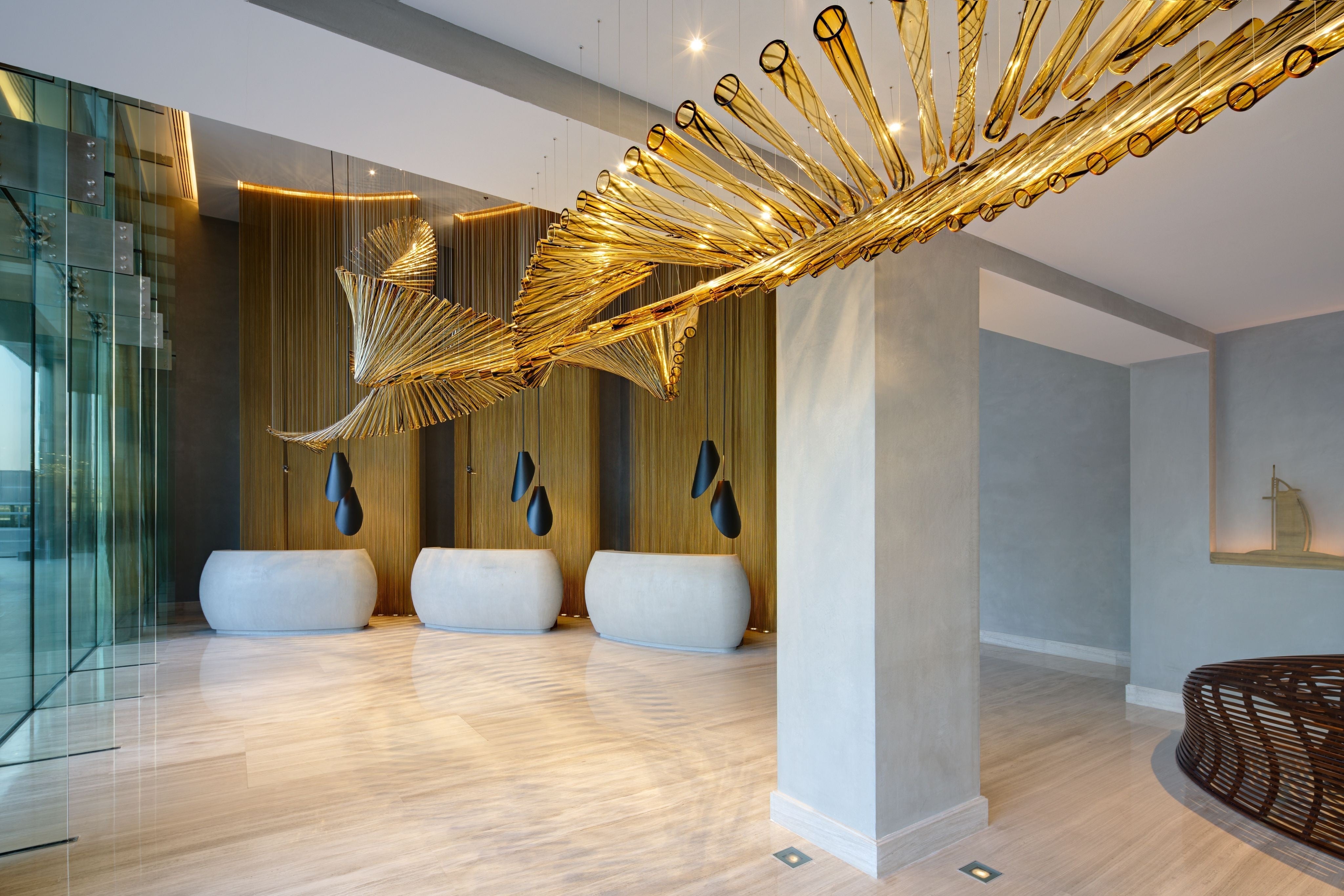 Hollow Amber Glass Tube Project Installation