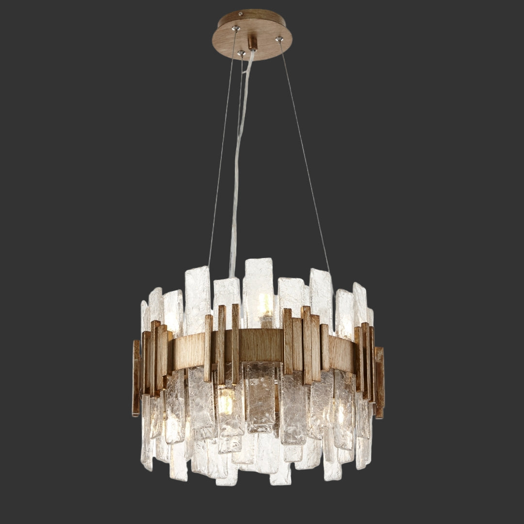 VORELLI® Alexander Circular Chandelier suspended from bronze ceiling rose in luxury setting