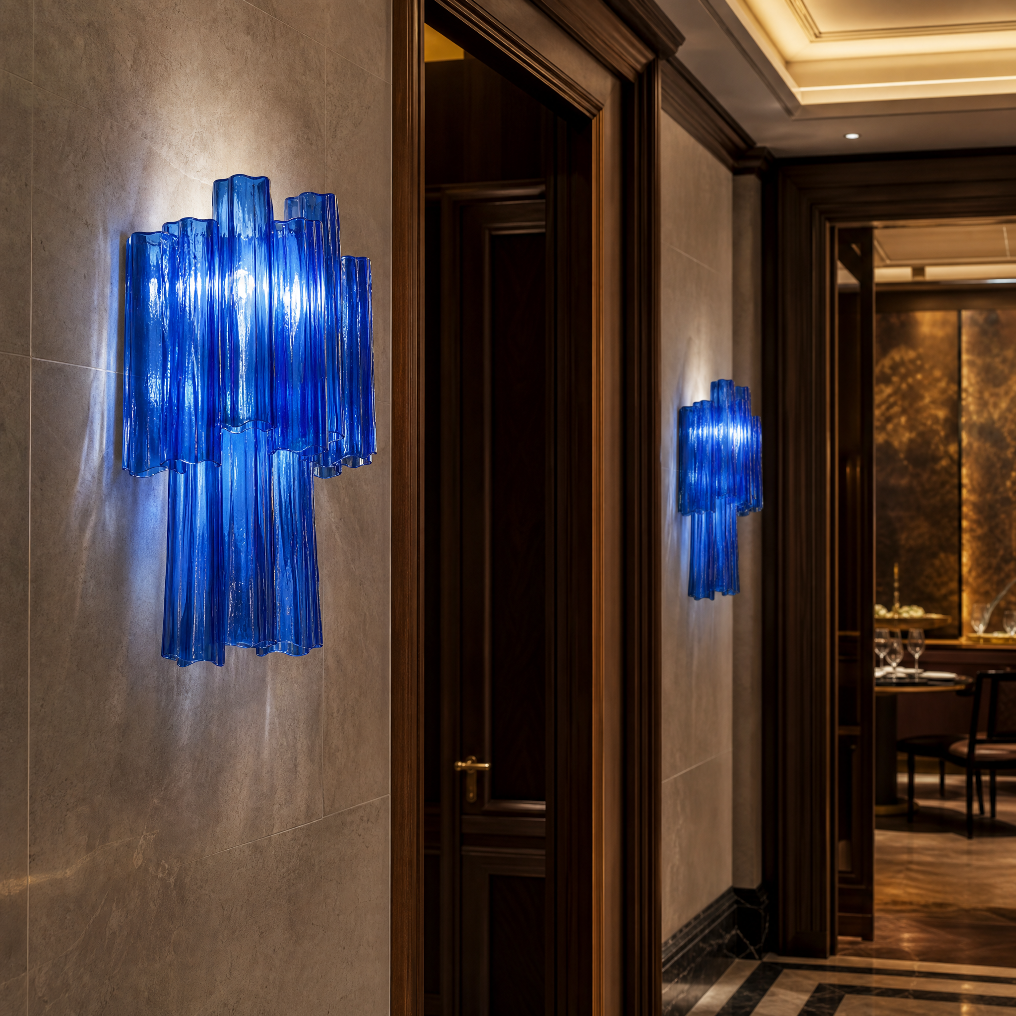 Almeria Tronchi Murano Glass Wall Light luxury hospitality lifestyle image by VORELLI
