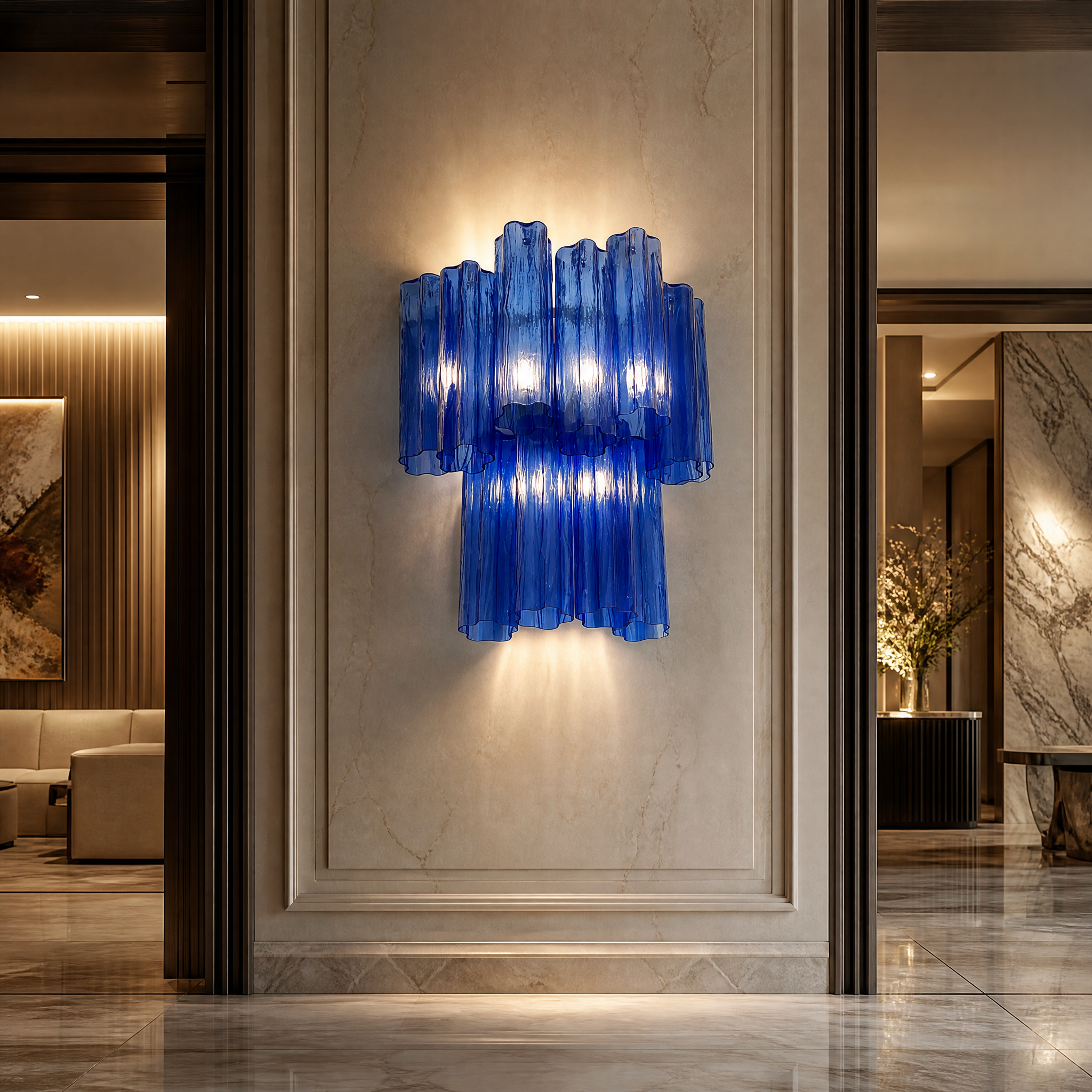 Almeria Tronchi Murano Glass Wall Light luxury residential lifestyle image by VORELLI
