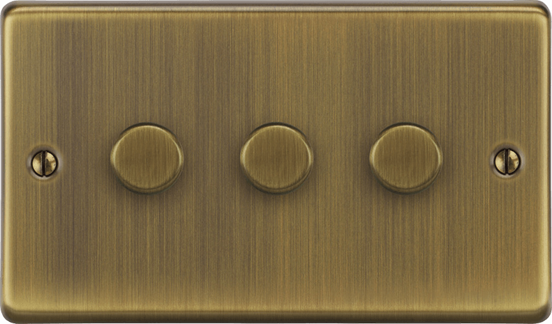 Angled perspective of the Victorian dimmer switch highlighting its classic tactile handle.