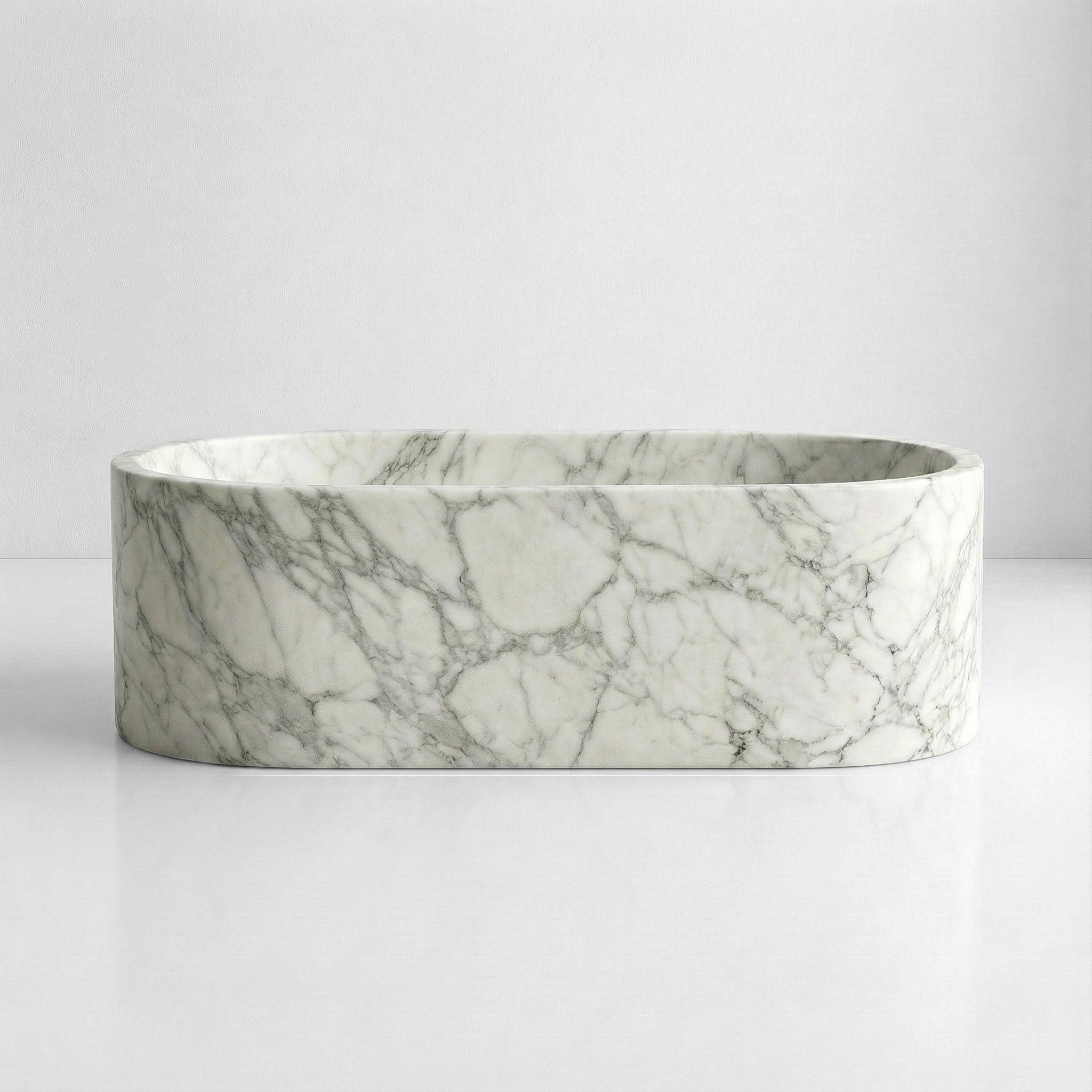 Arabescato Marble Freestanding Bathtub - Elliptical