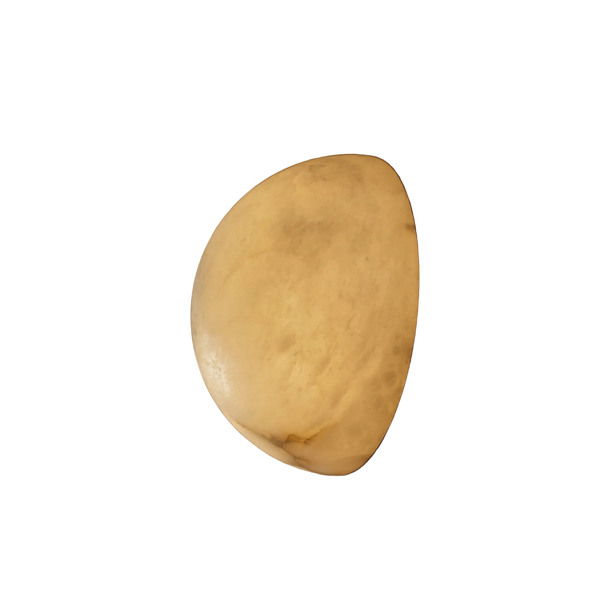 Arona Marble Wall Light mounted on wall, emitting a soft warm glow from its sculpted form.