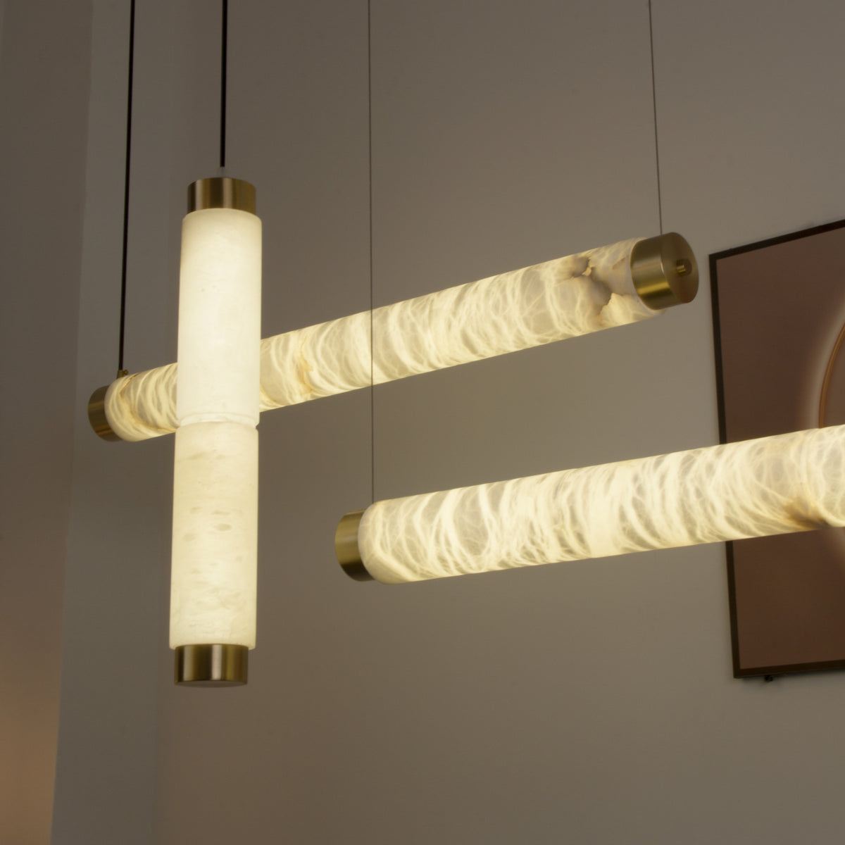 Atlas Marble Rectangular Chandelier rectangular chandelier view 3