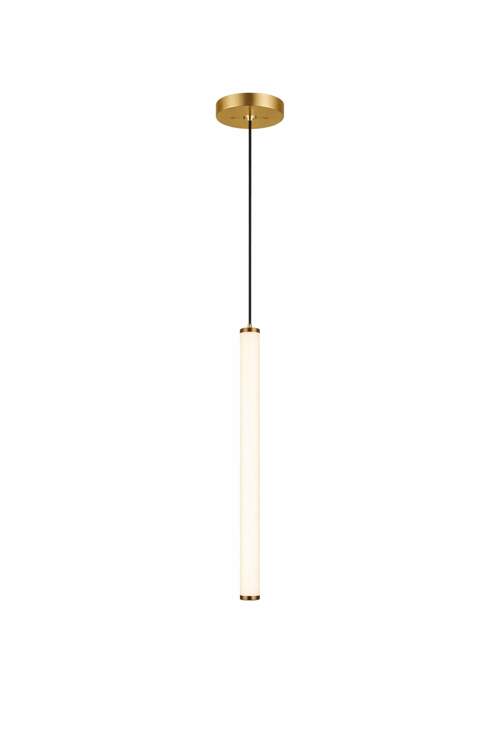 Atmospheric lighting view of the Cowley Pendant Light by VORELLI, bringing a touch of sophisticated charm to a modern space.