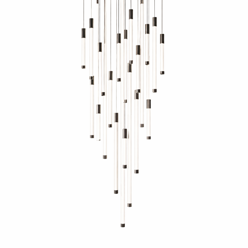 Avezzano staircase chandelier showing vertical architectural scale