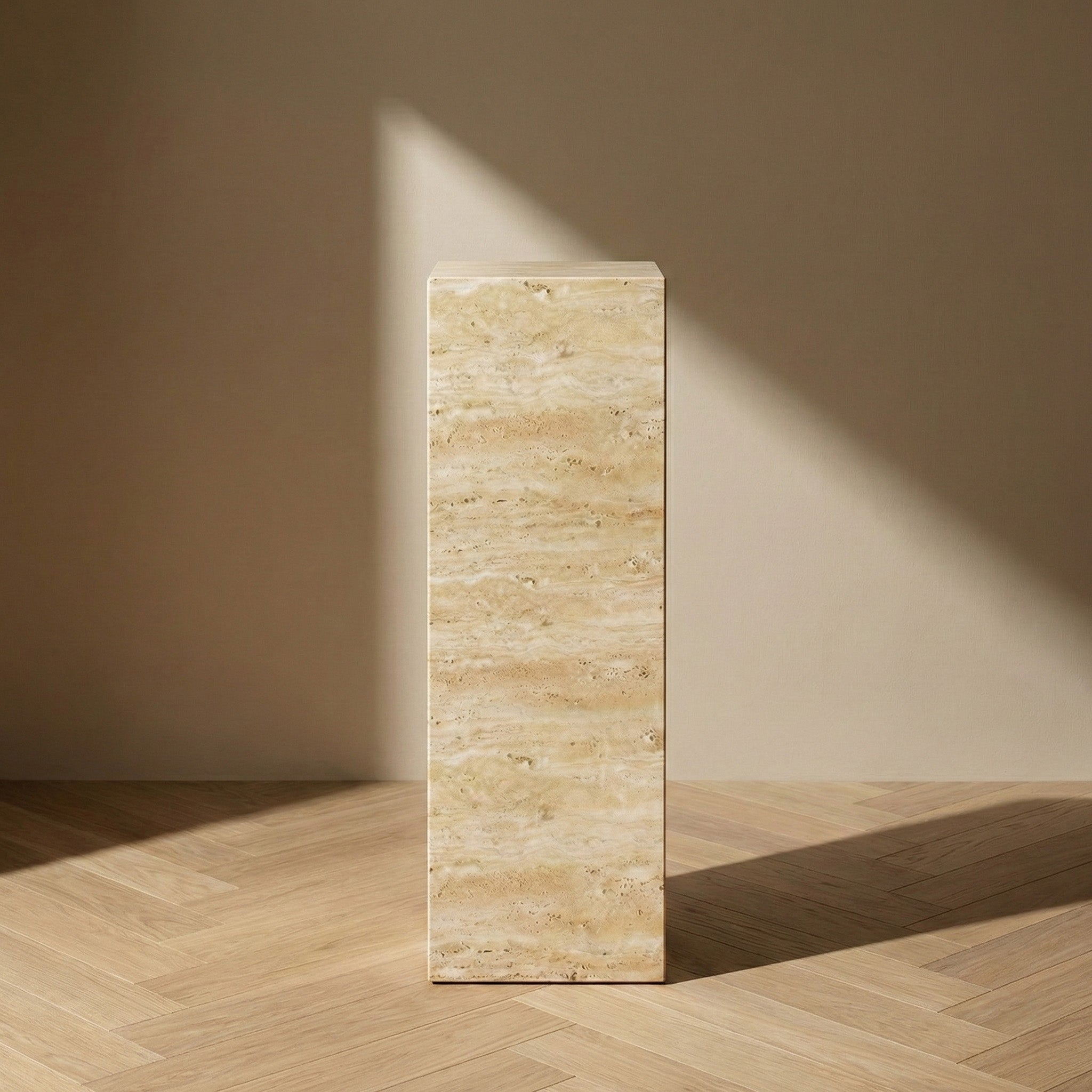 Beige Travertine Pedestal Stand