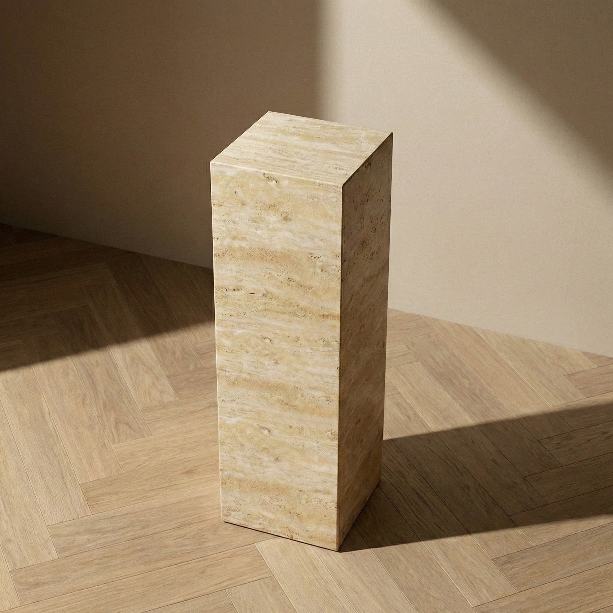Beige Travertine Pedestal Stand
