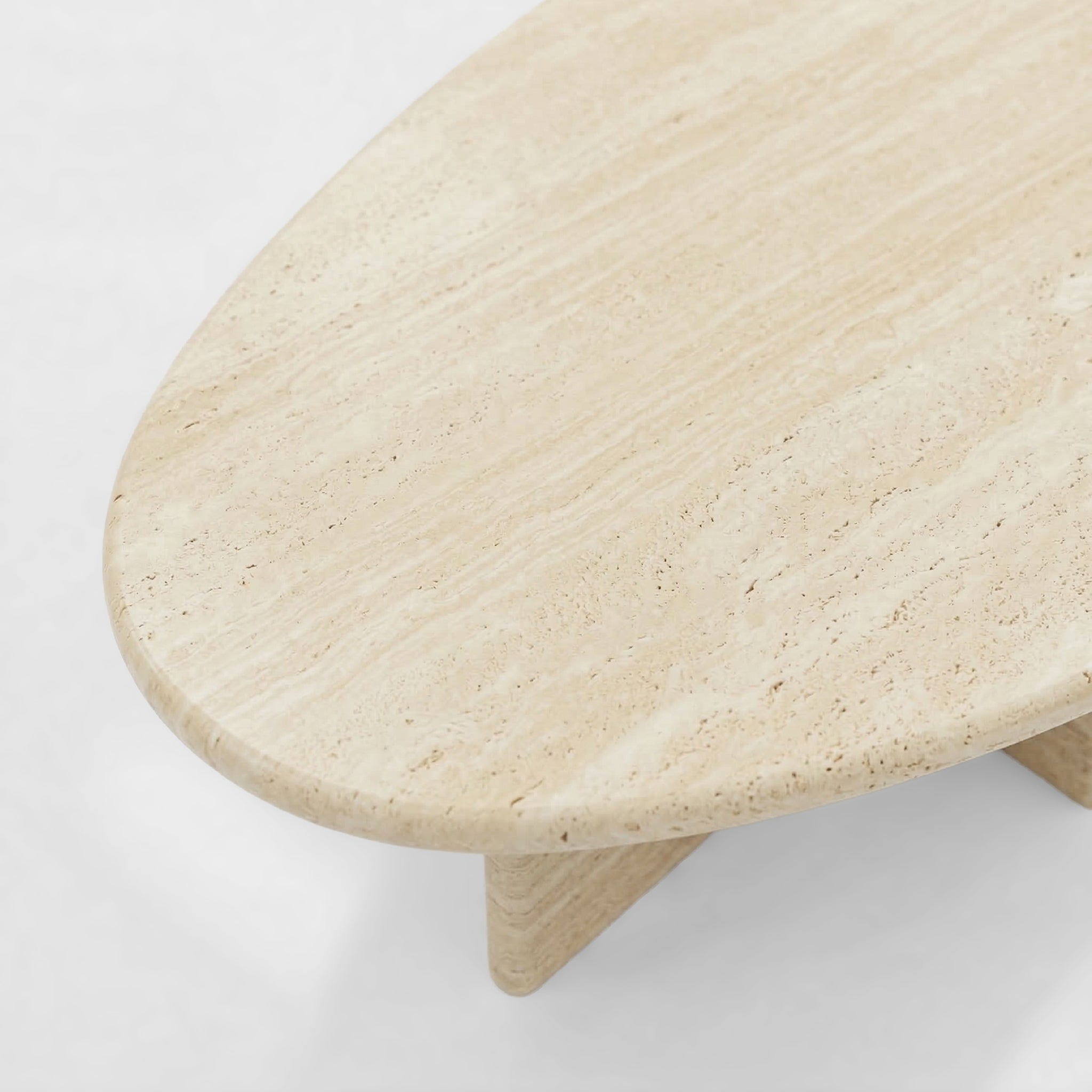 Beige Travertine Coffee Table - Pebble