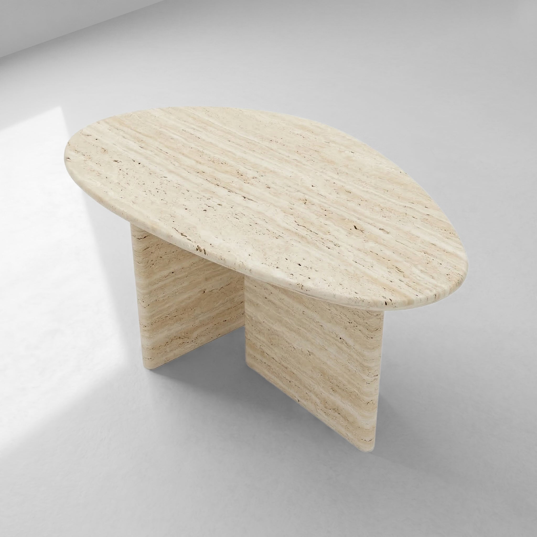 Beige Travertine Coffee Table - Pebble
