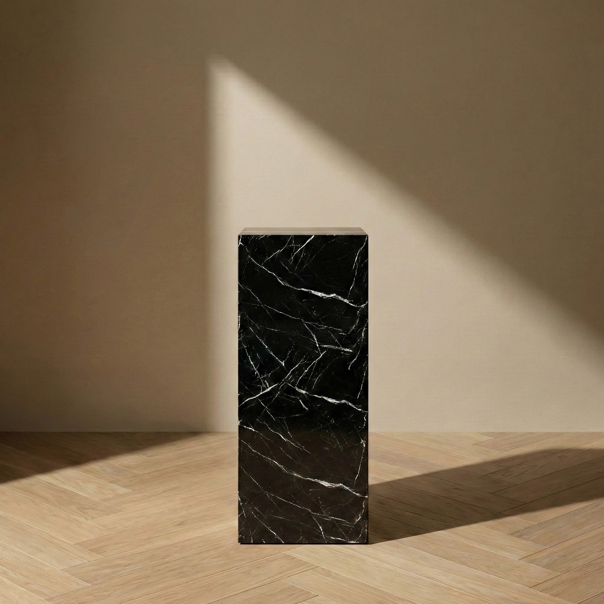 Black Marquina Marble Pedestal Stand