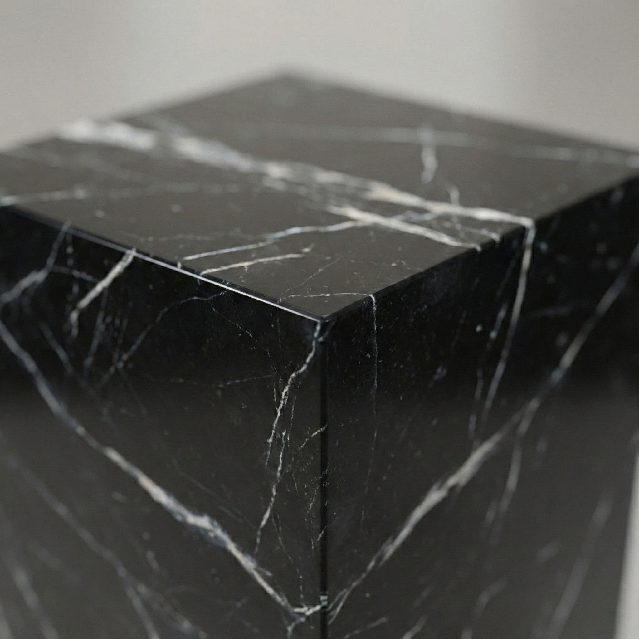 Black Marquina Marble Pedestal Stand