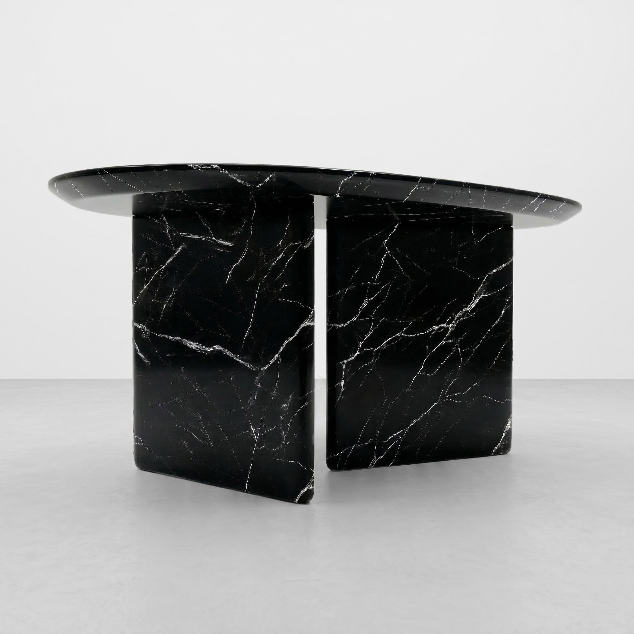 Black Marquina Marble Coffee Table - Pebble