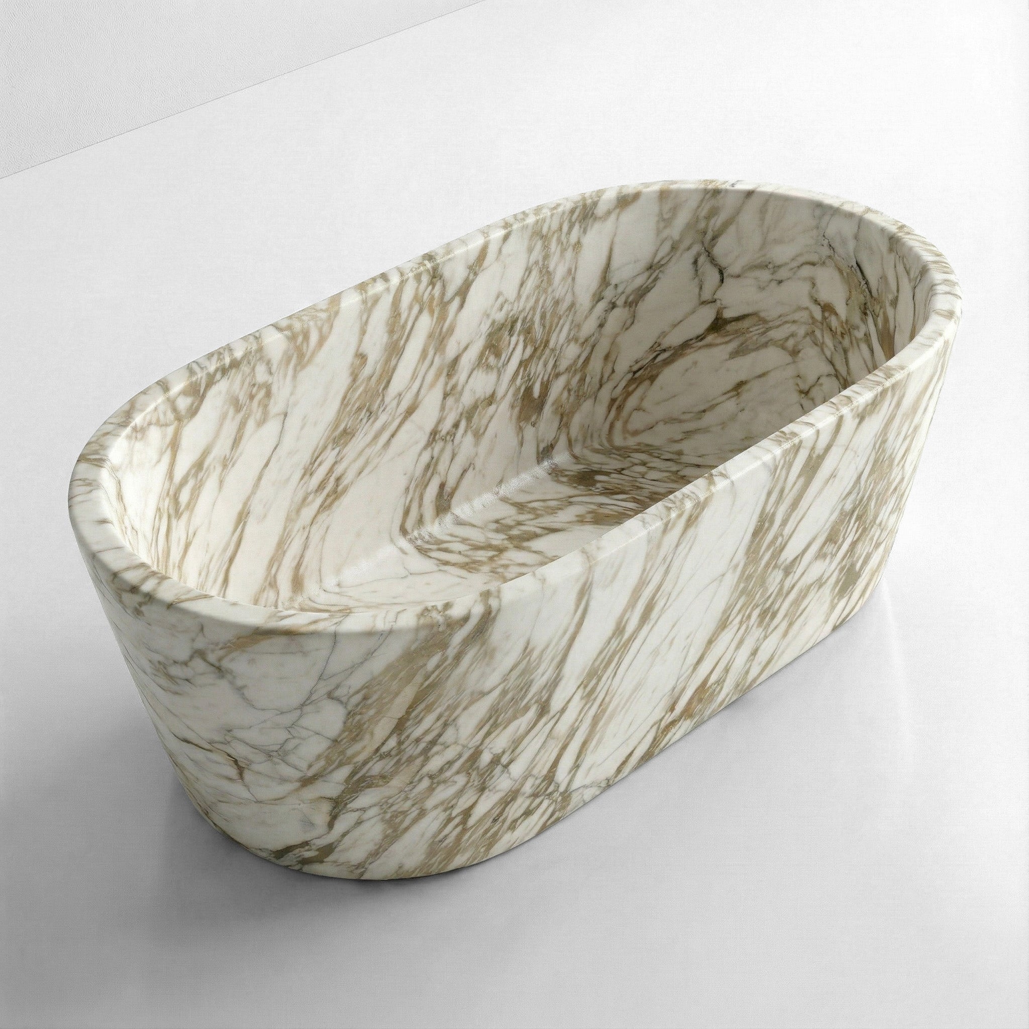 Calacatta Gold Marble Freestanding Bathtub - Tapered