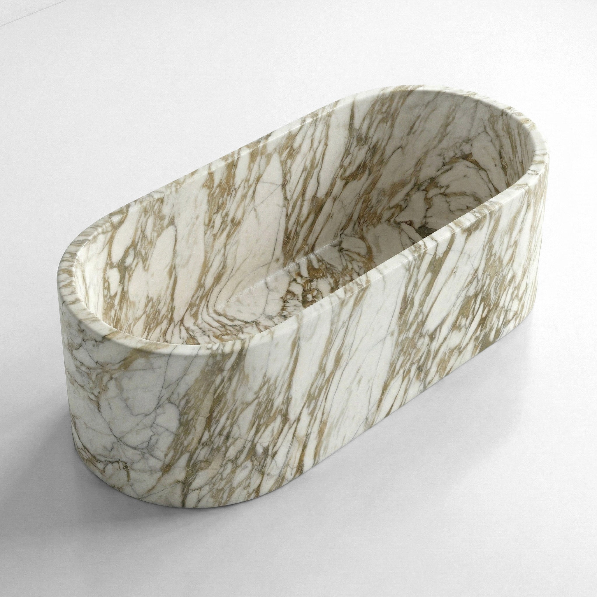 Calacatta Gold Marble Freestanding Bathtub - Elliptical