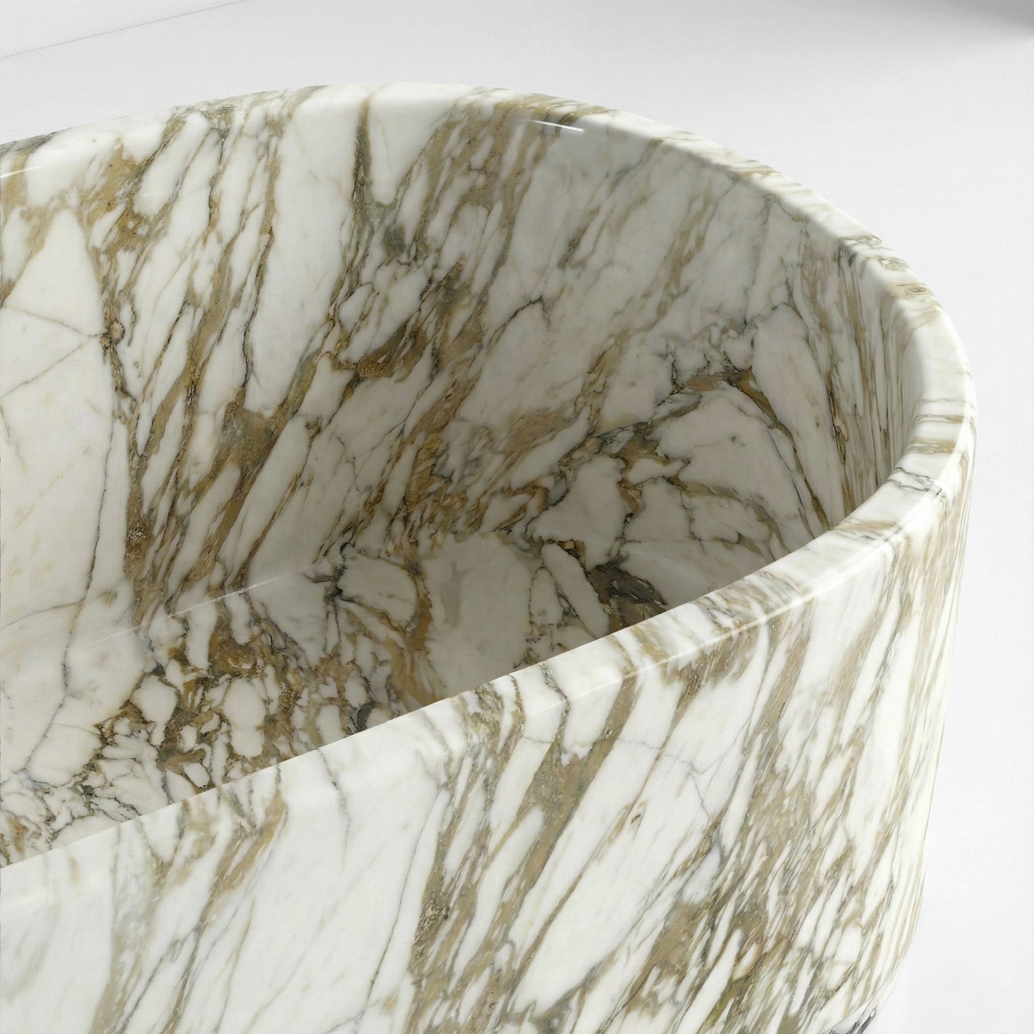 Calacatta Gold Marble Freestanding Bathtub - Elliptical