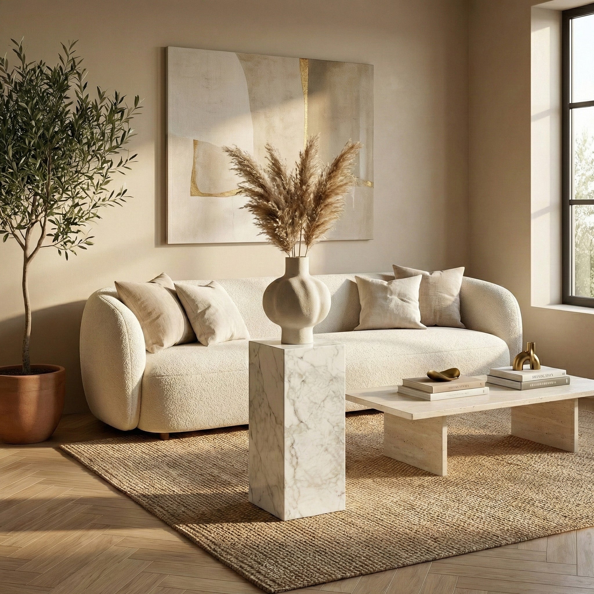 White Carrara Marble Pedestal Stand