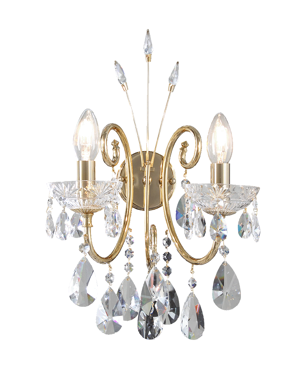 Close-up detail of VORELLI® Casablanca with Swarovski Crystal Luxury Wall Light showing luxury finish and craftsmanship