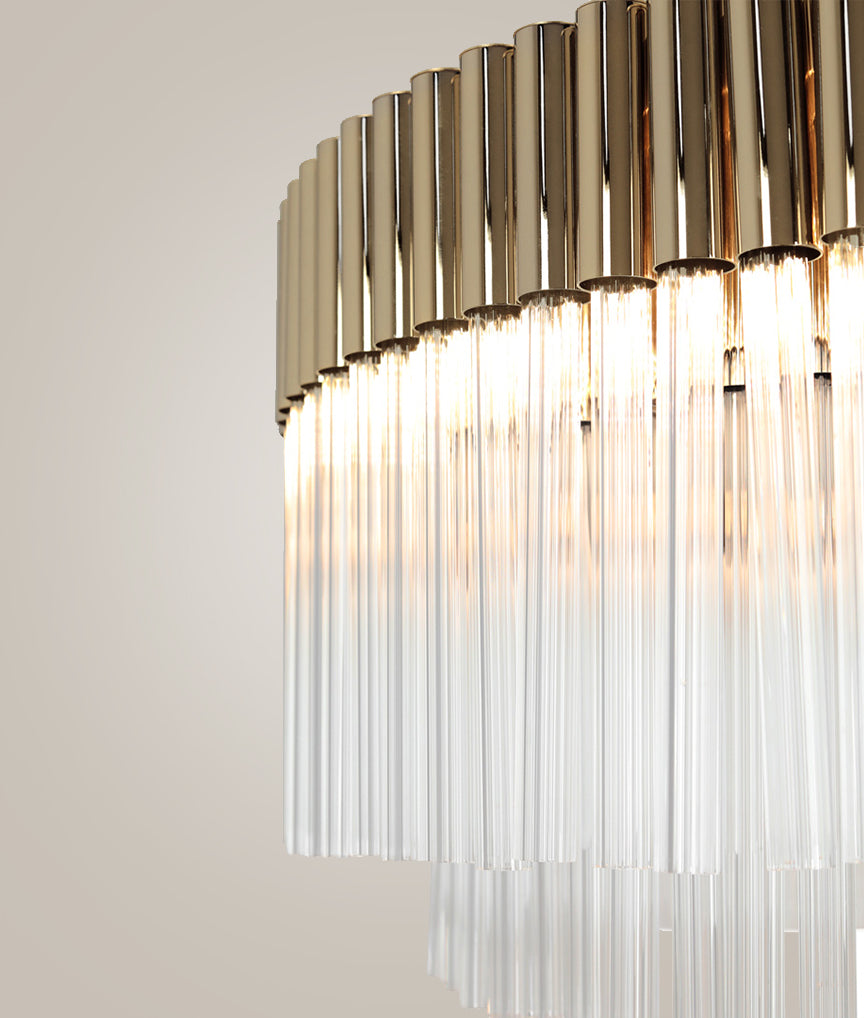 Close-up detail of VORELLI® Arcade Luxury Circular Chandelier showing luxury finish and craftsmanship