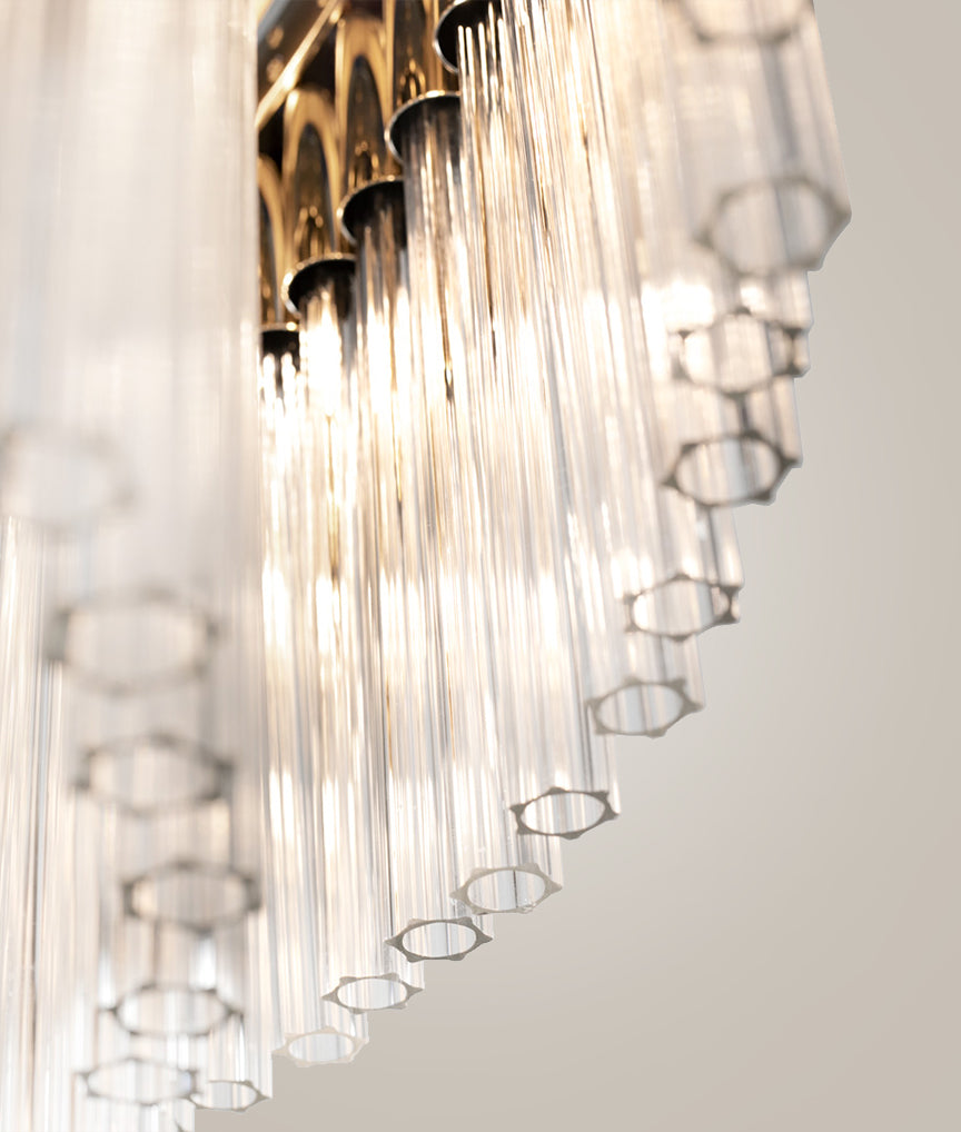 Close-up detail of VORELLI® Arcade Luxury Circular Chandelier showing luxury finish and craftsmanship