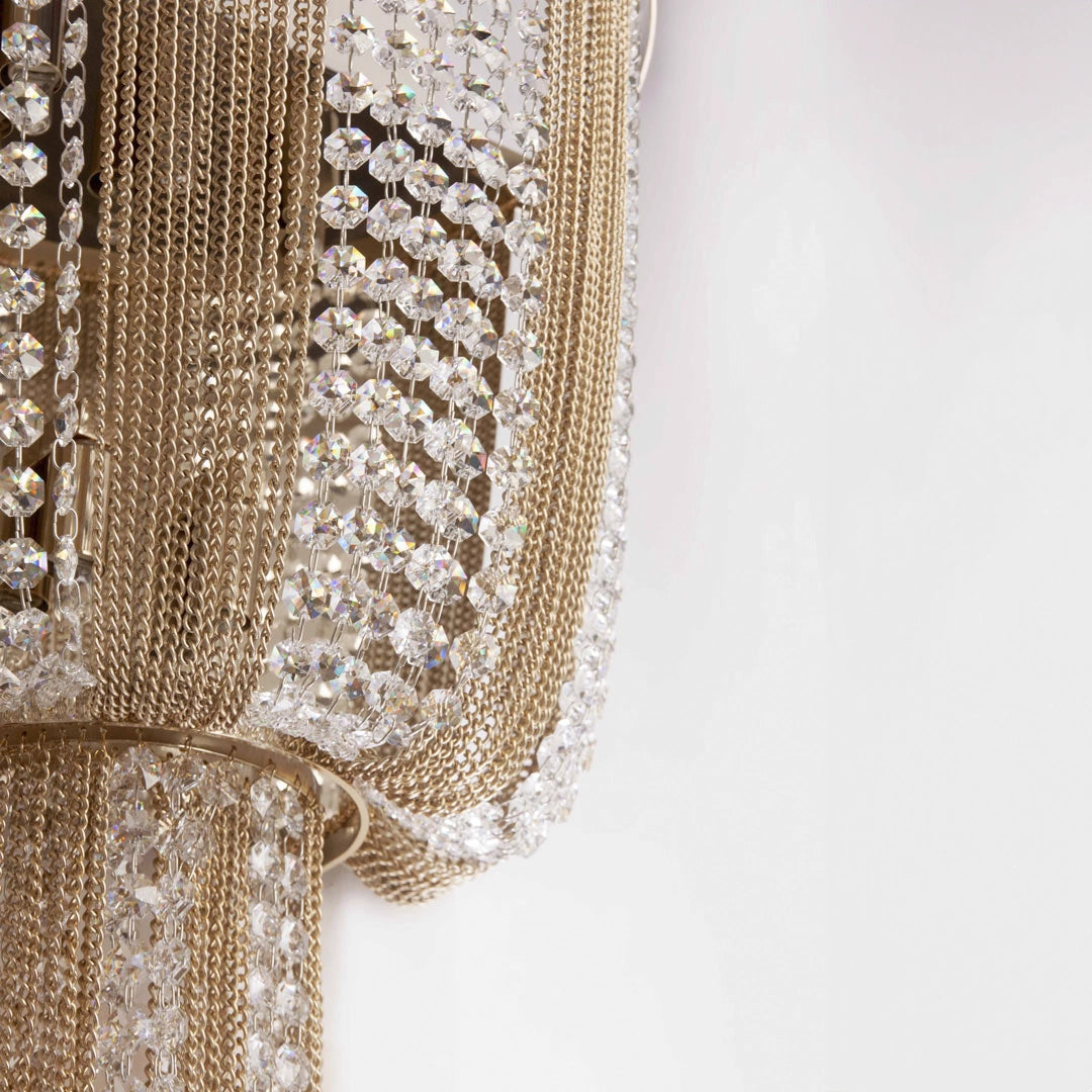 VORELLI® Gatsby Luxury Staircase Chandelier styled within a refined luxury interior