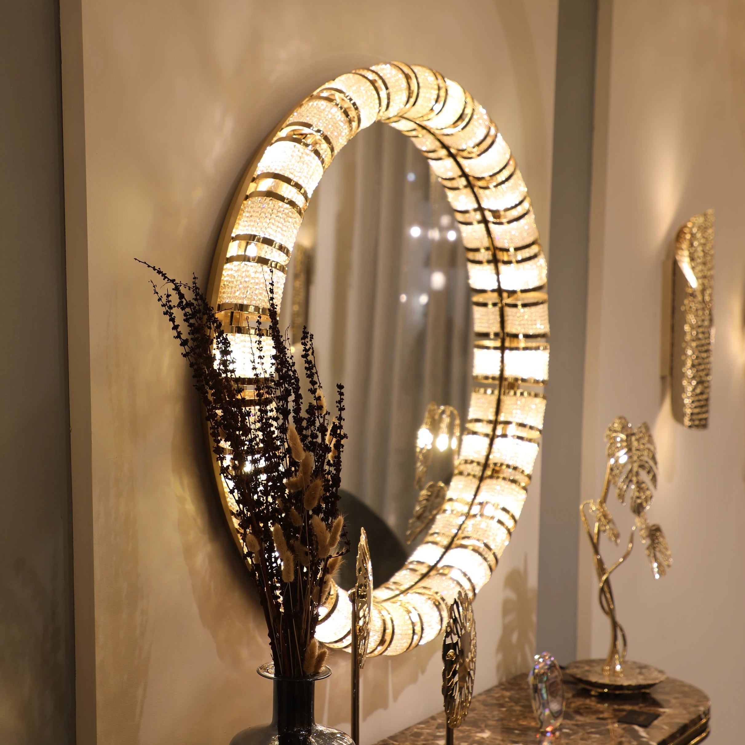 VORELLI® Leviev Luxury Mirror styled within a refined luxury interior