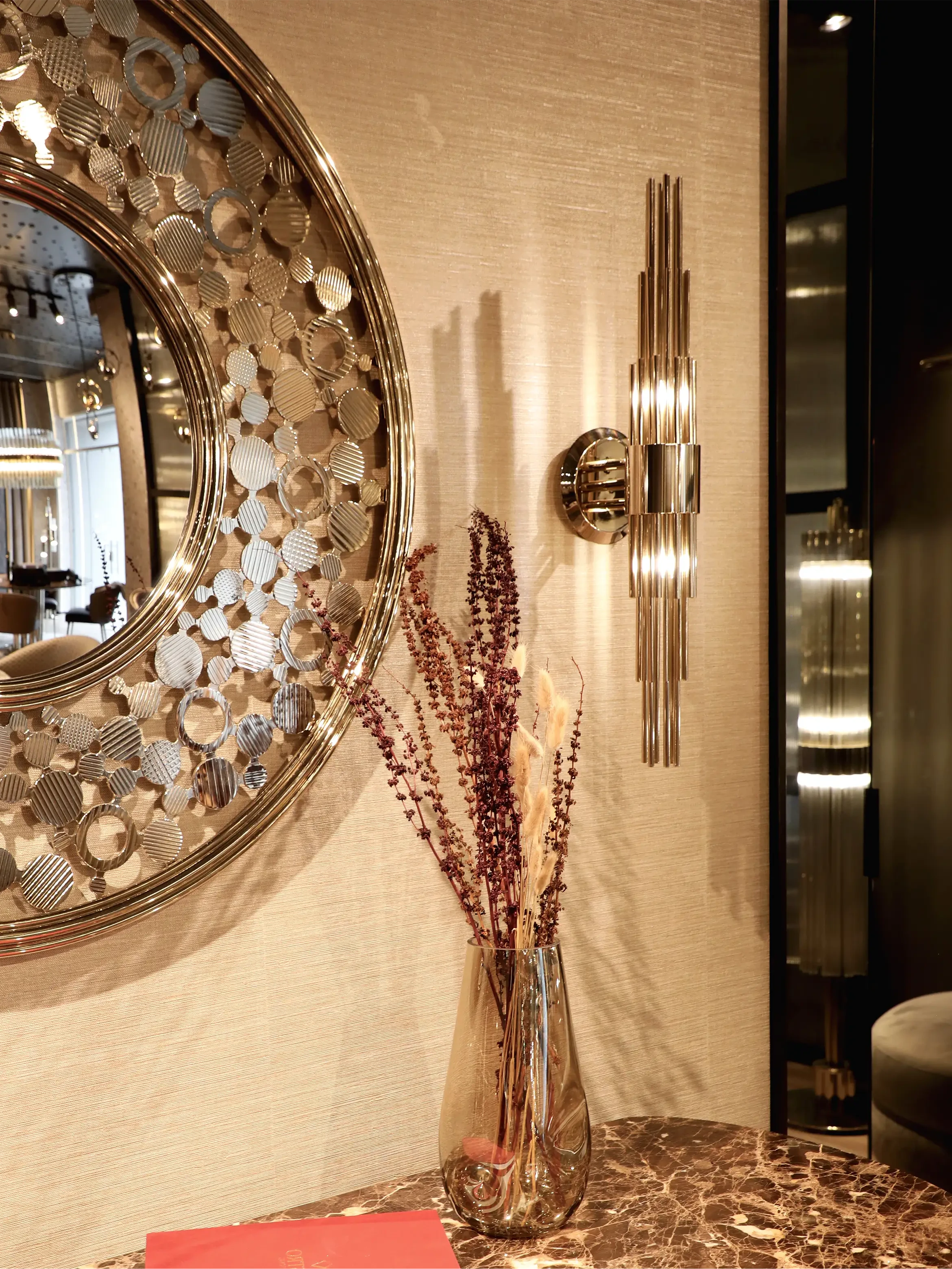 VORELLI® Streamline Luxury Wall Light styled within a refined luxury interior