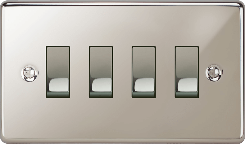 Close-up of the tactile surface texture of the handcrafted Victorian rocker switch.