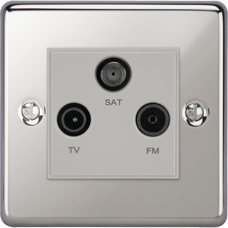 Close-up on the tactile finish of the Victorian inspired media wall plate.
