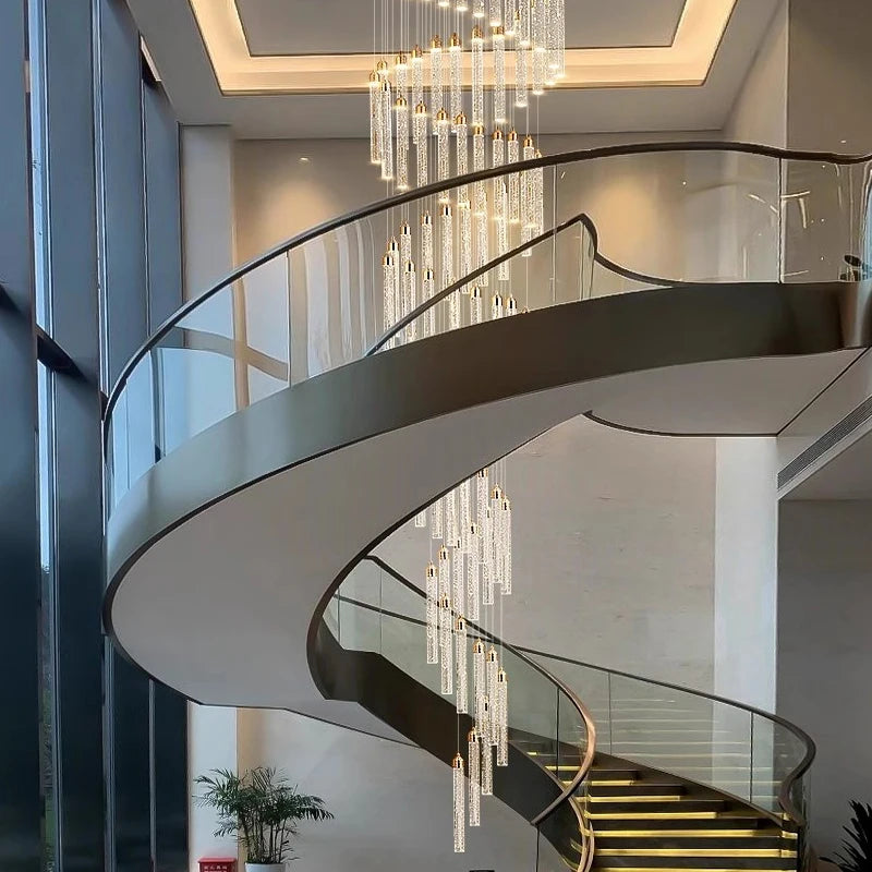 cobham chandelier close up showing bubble effect crystal tubes and warm illumination