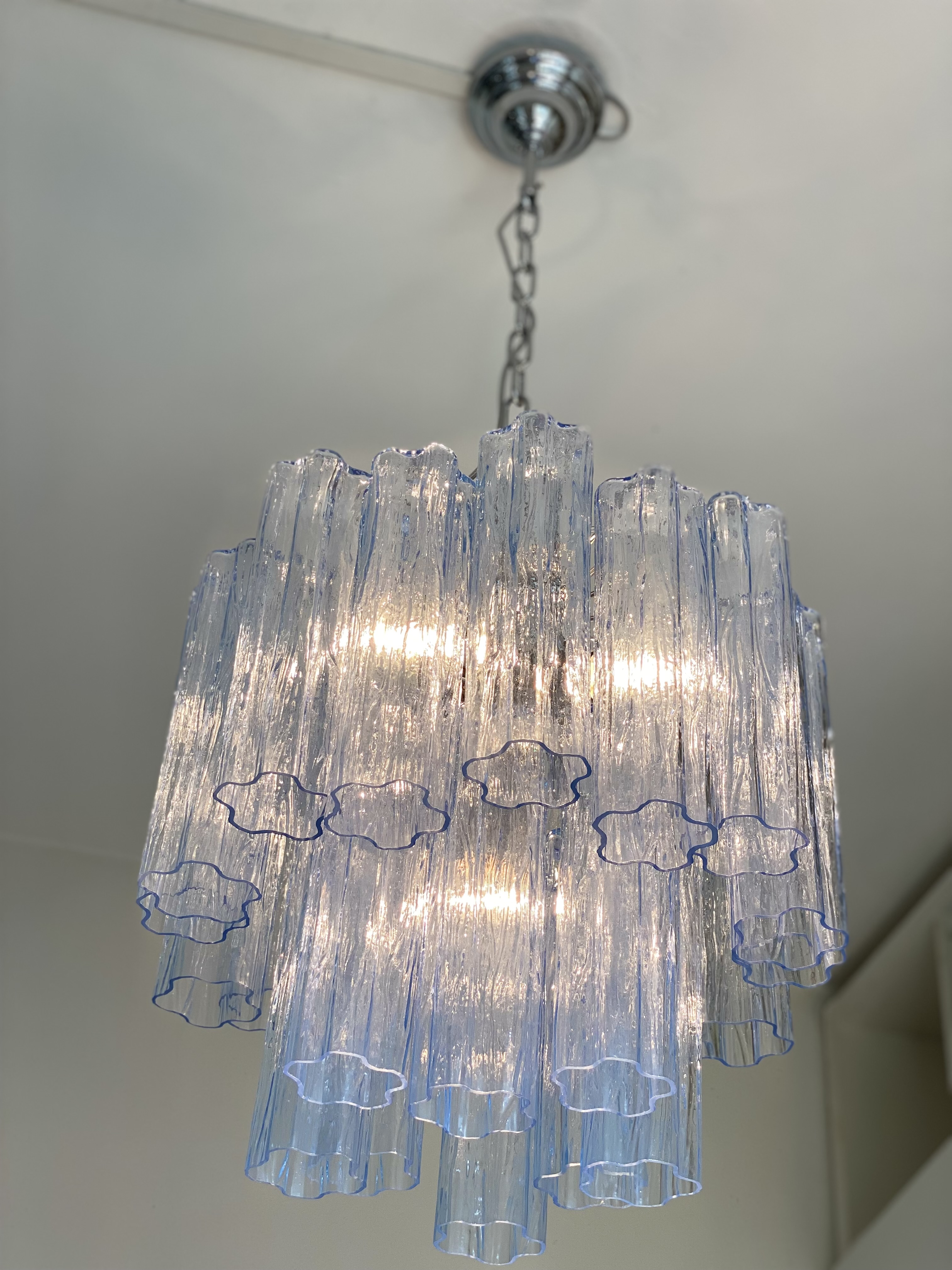 VORELLI Rosalia Tronchi Murano Glass Circular Chandelier - Tronchi Murano Glass image 7