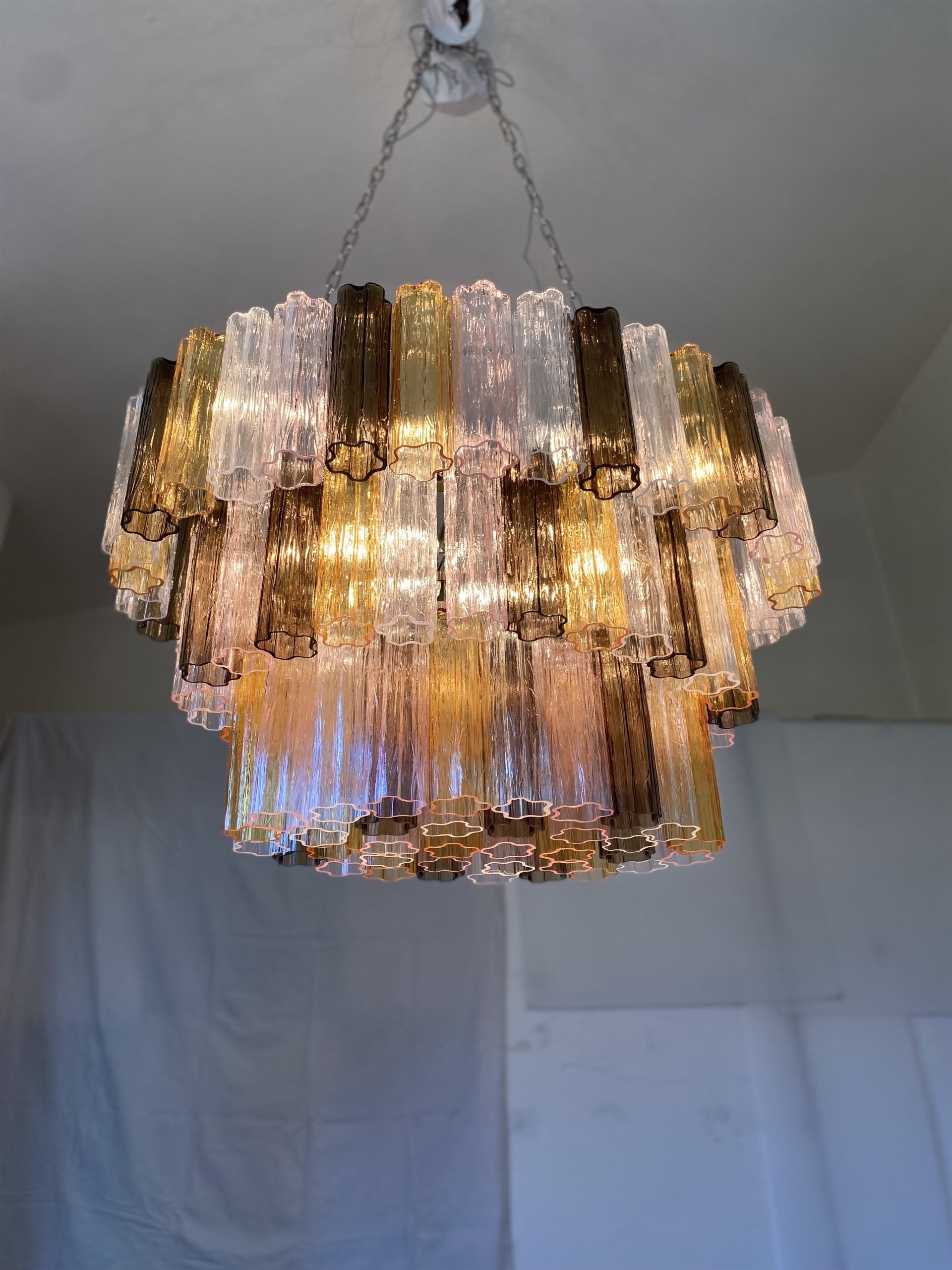 VORELLI Paolina Tronchi Murano Glass Rectangular Chandelier - Tronchi Murano Glass image 6