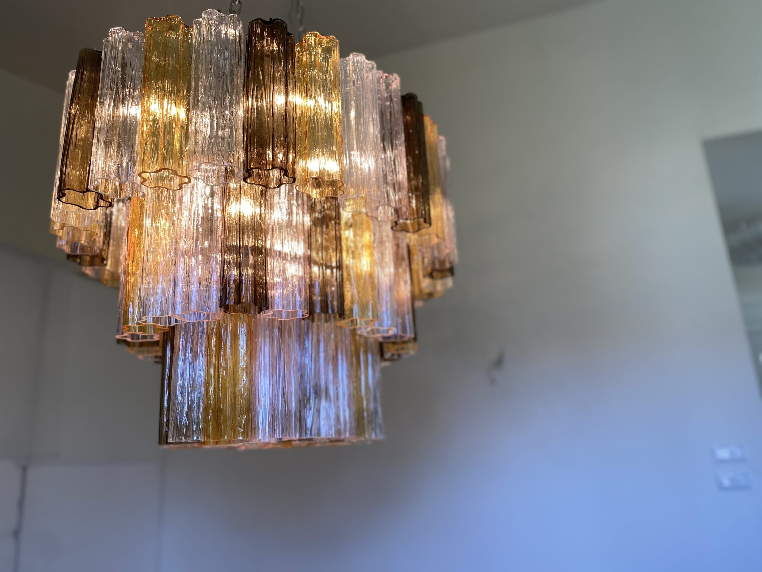 VORELLI Paolina Tronchi Murano Glass Rectangular Chandelier - Tronchi Murano Glass image 4