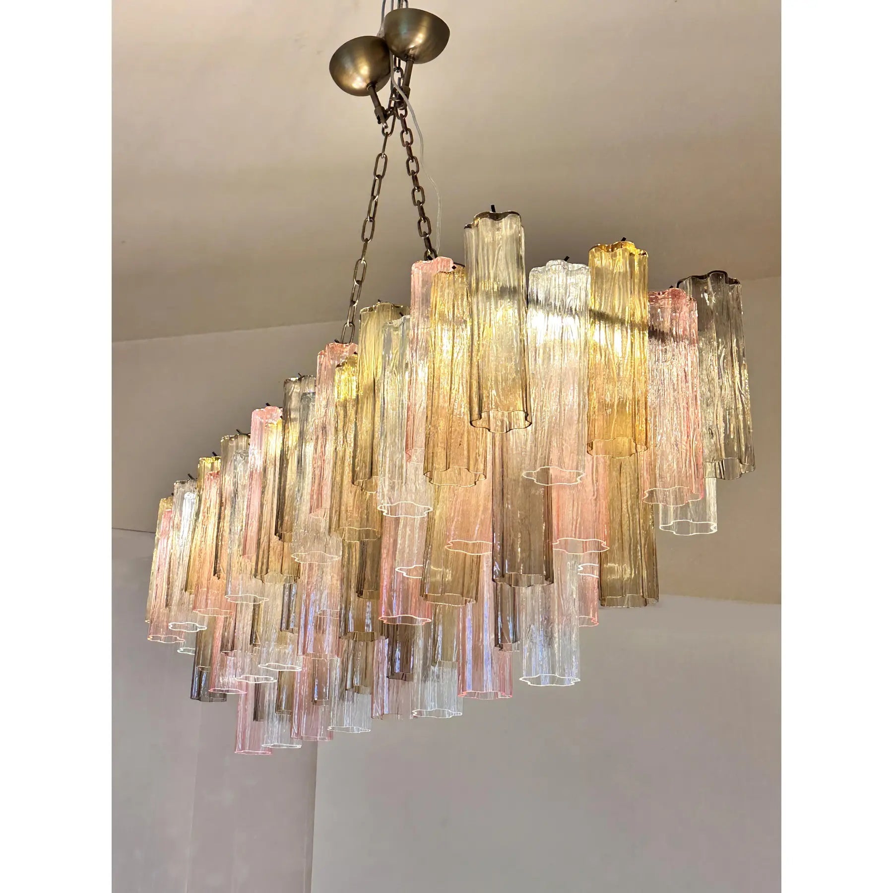 VORELLI Verona Tronchi Murano Glass Rectangular Chandelier - Tronchi Murano Glass image 3