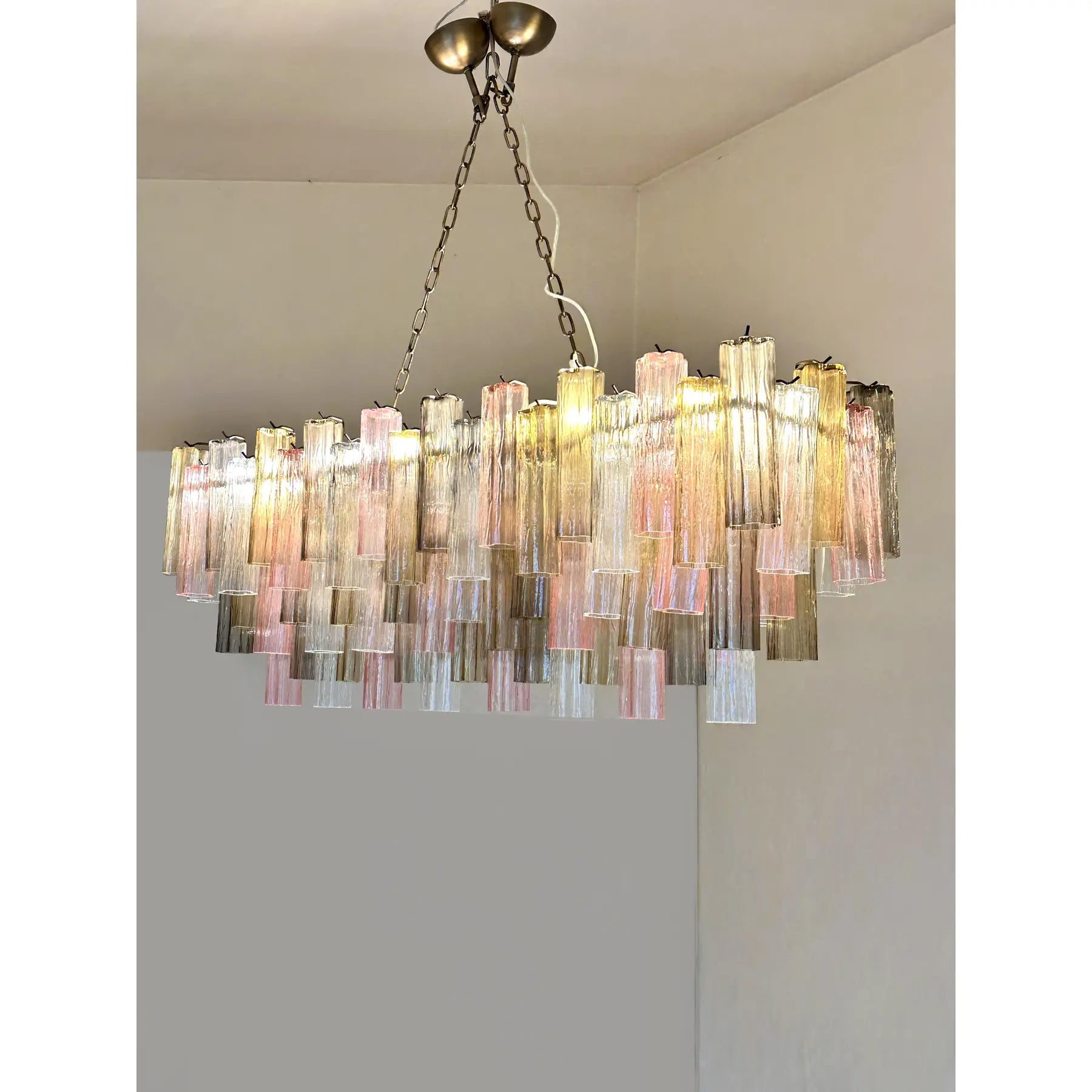 VORELLI Verona Tronchi Murano Glass Rectangular Chandelier - Tronchi Murano Glass image 4