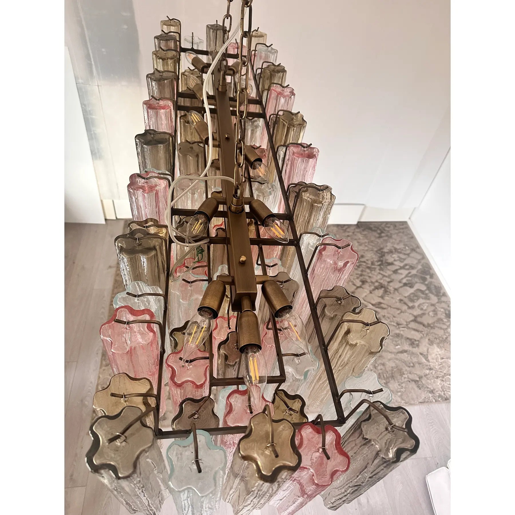VORELLI Verona Tronchi Murano Glass Rectangular Chandelier - Tronchi Murano Glass image 6
