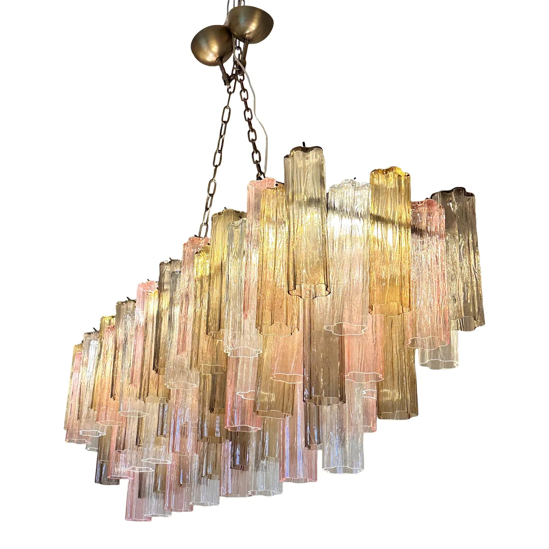 VORELLI Verona Tronchi Murano Glass Rectangular Chandelier - Tronchi Murano Glass image 2