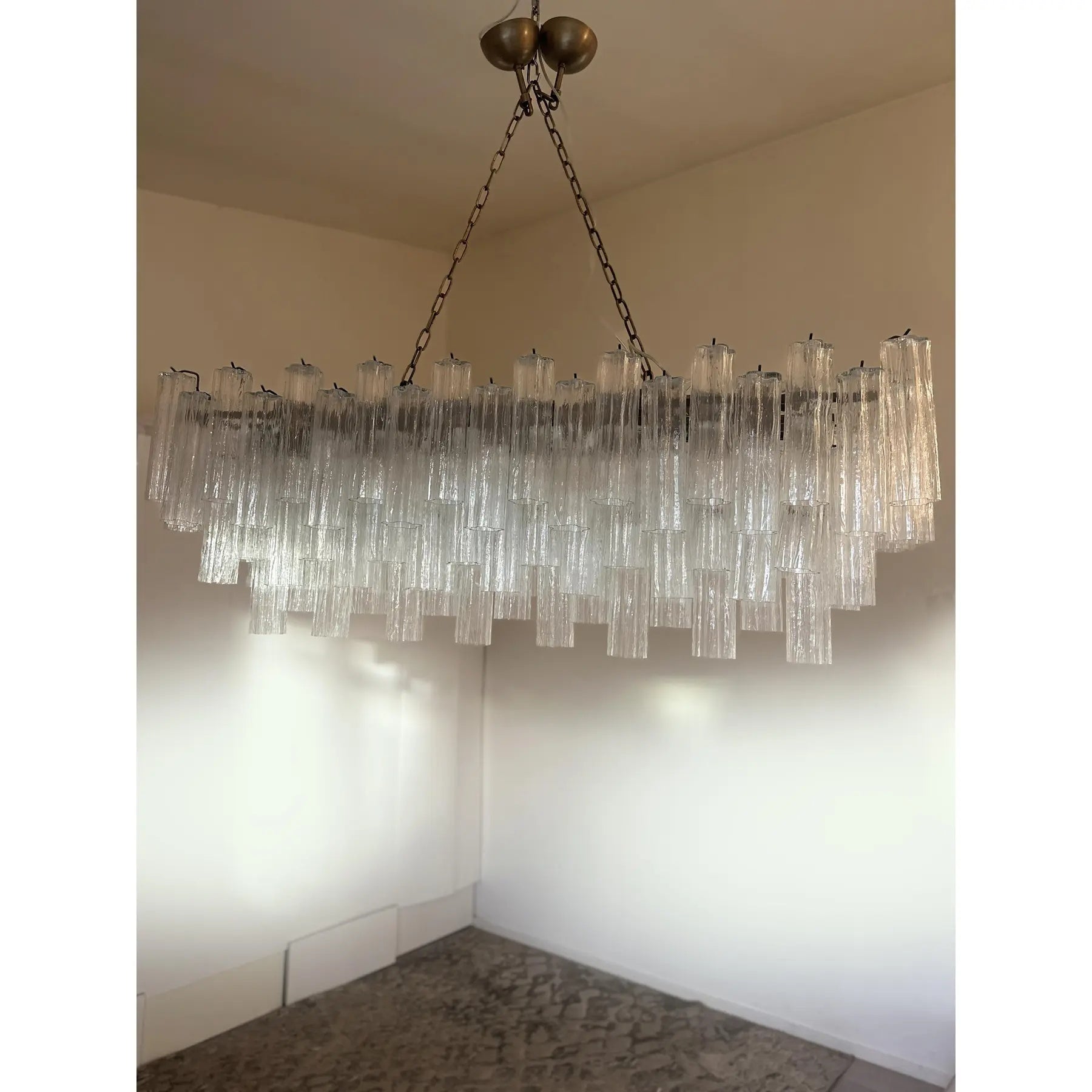 VORELLI Maddalena Tronchi Murano Glass Rectangular Chandelier - Tronchi Murano Glass image 7