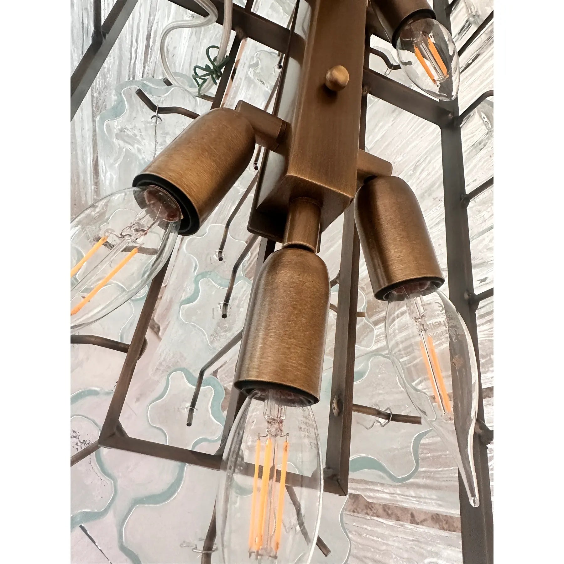 VORELLI Maddalena Tronchi Murano Glass Rectangular Chandelier - Tronchi Murano Glass image 8