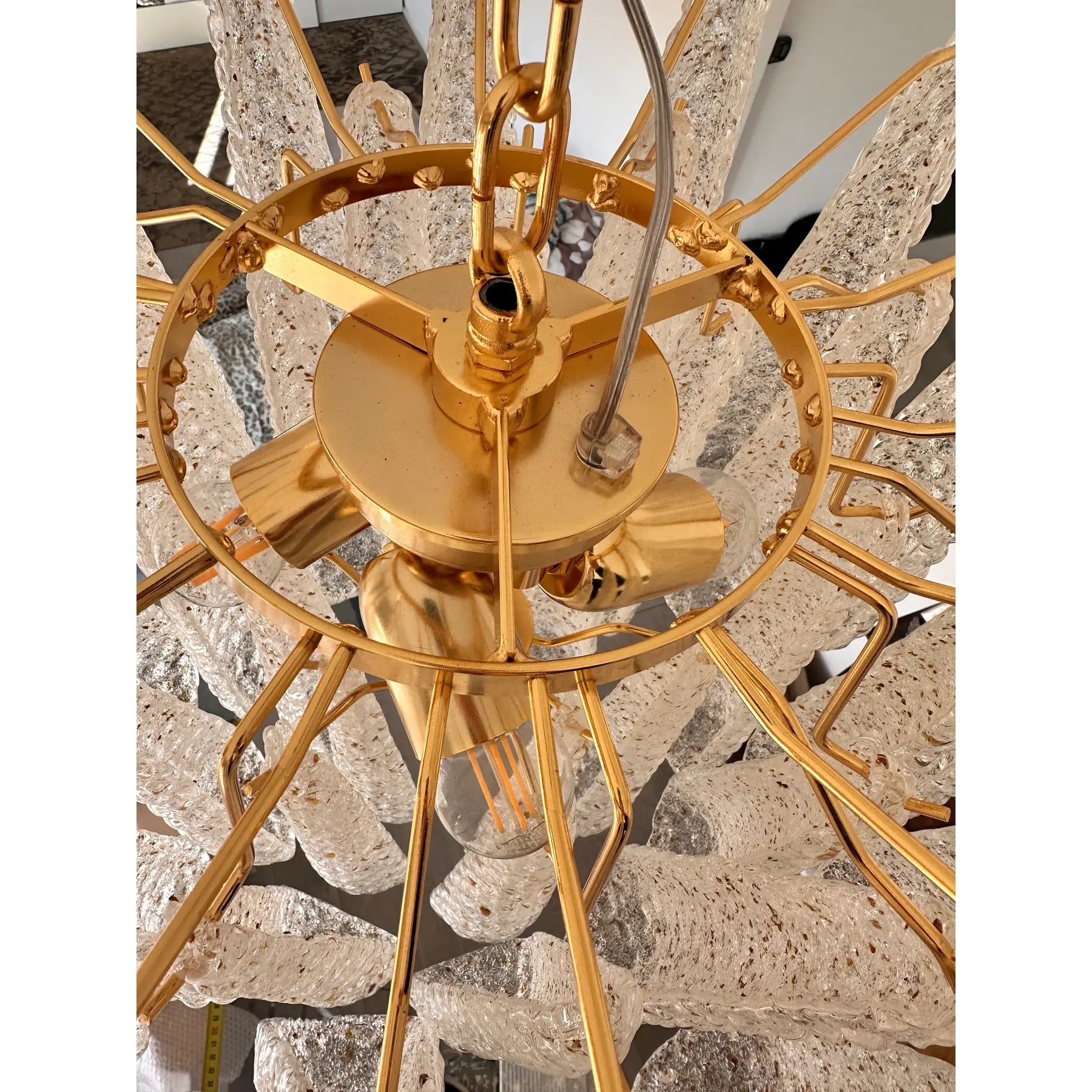 VORELLI Positano Conchiglie Murano Shell Glass Circular Chandelier - Conchiglie Murano Shell Glass image 5