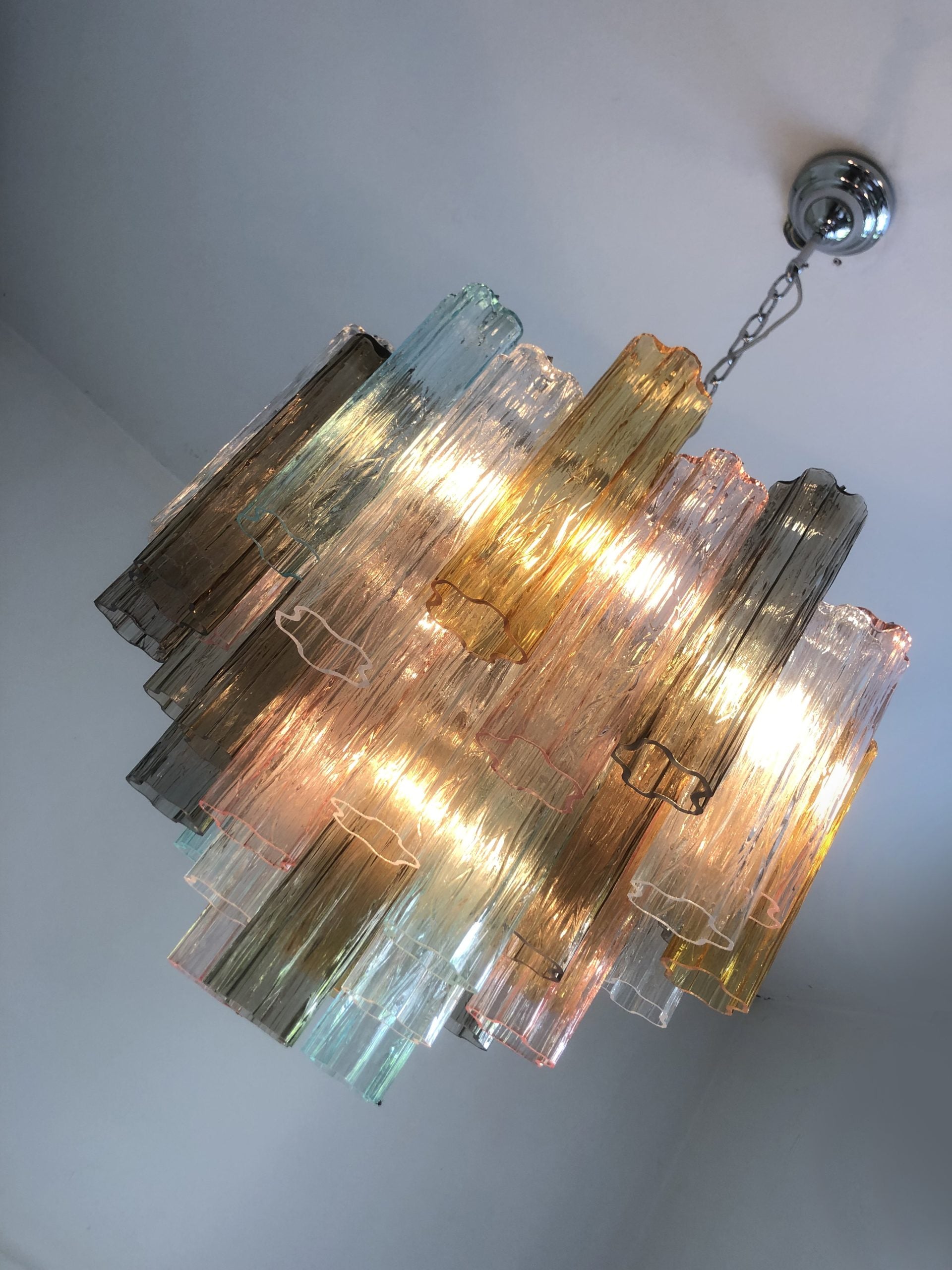 VORELLI Liliana Tronchi Murano Glass Circular Chandelier - Tronchi Murano Glass image 5