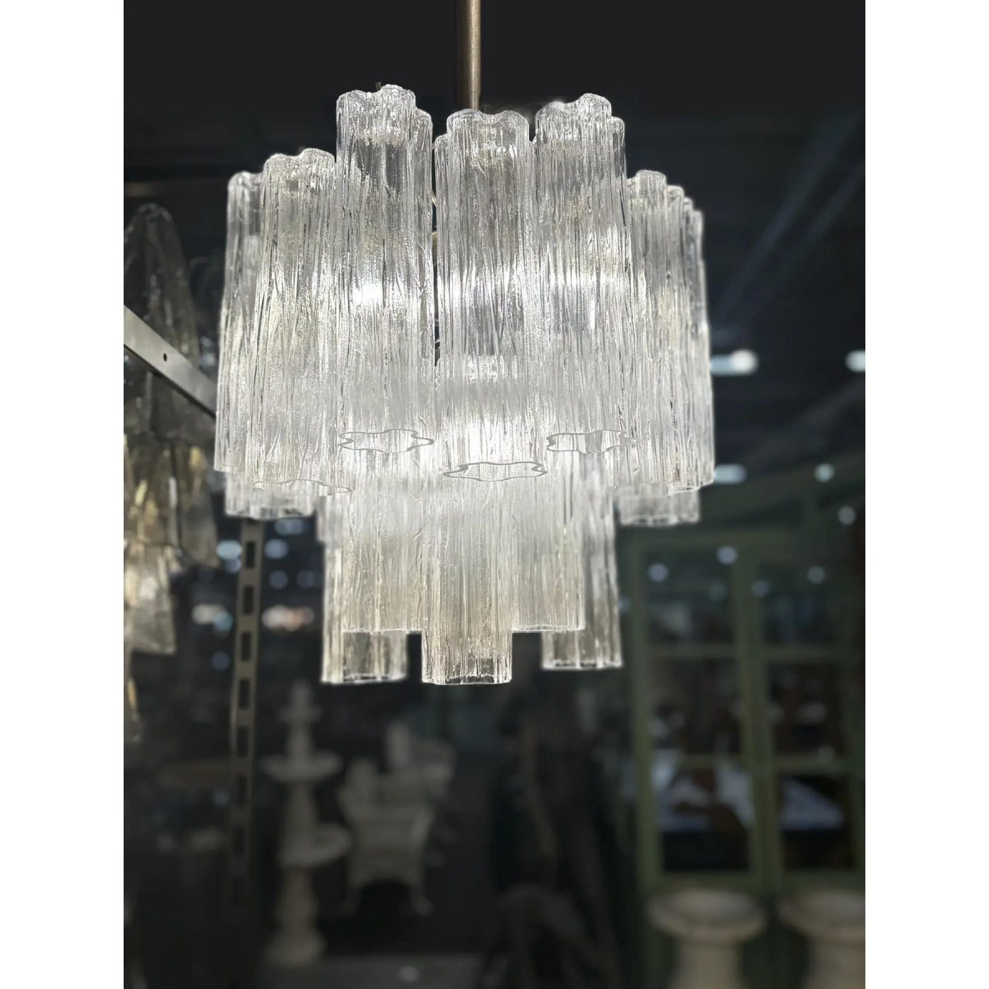 VORELLI Mestre Tronchi Murano Glass Circular Chandelier - Tronchi Murano Glass image 3