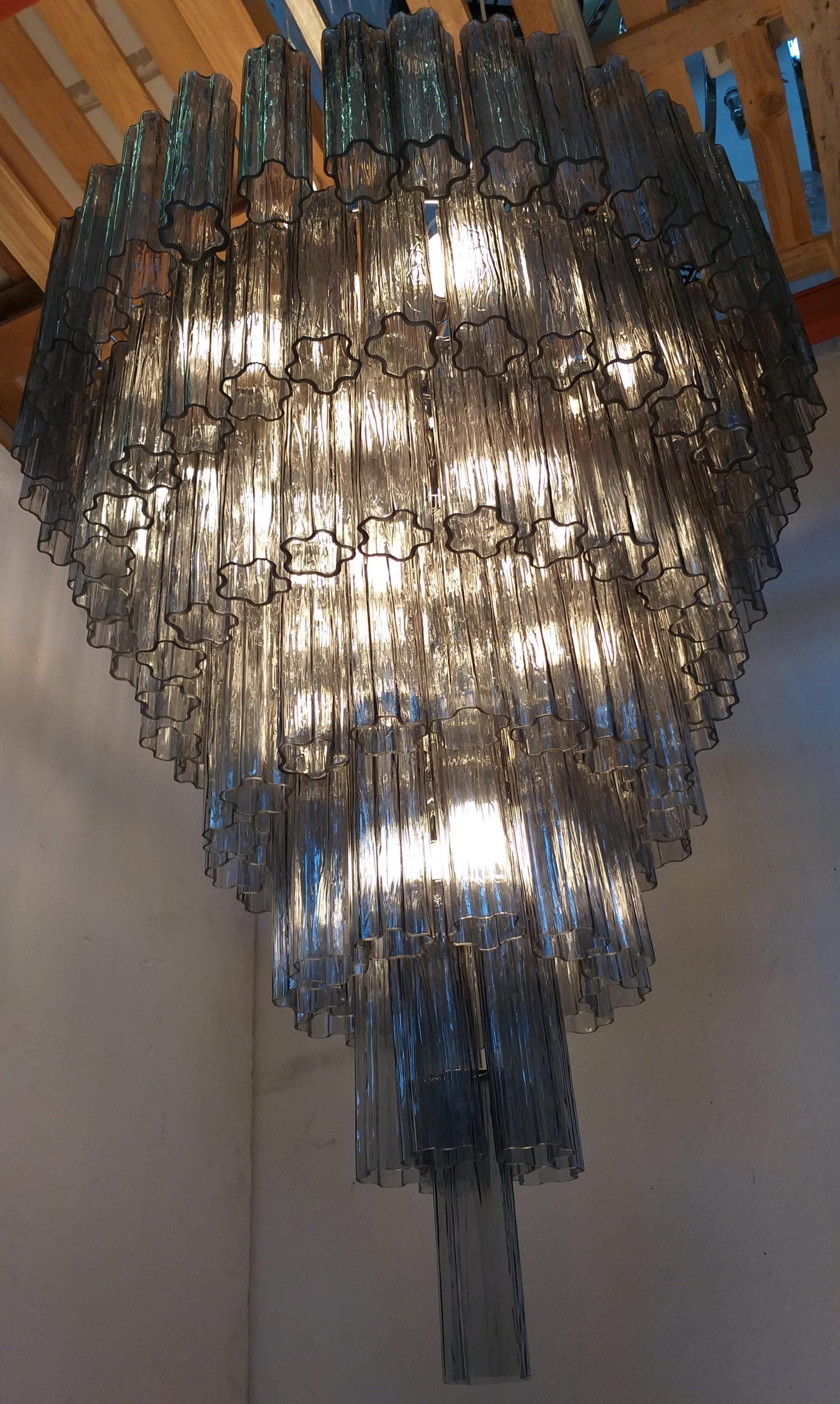VORELLI Piera Tronchi Murano Glass Staircase Chandelier - Tronchi Murano Glass image 4