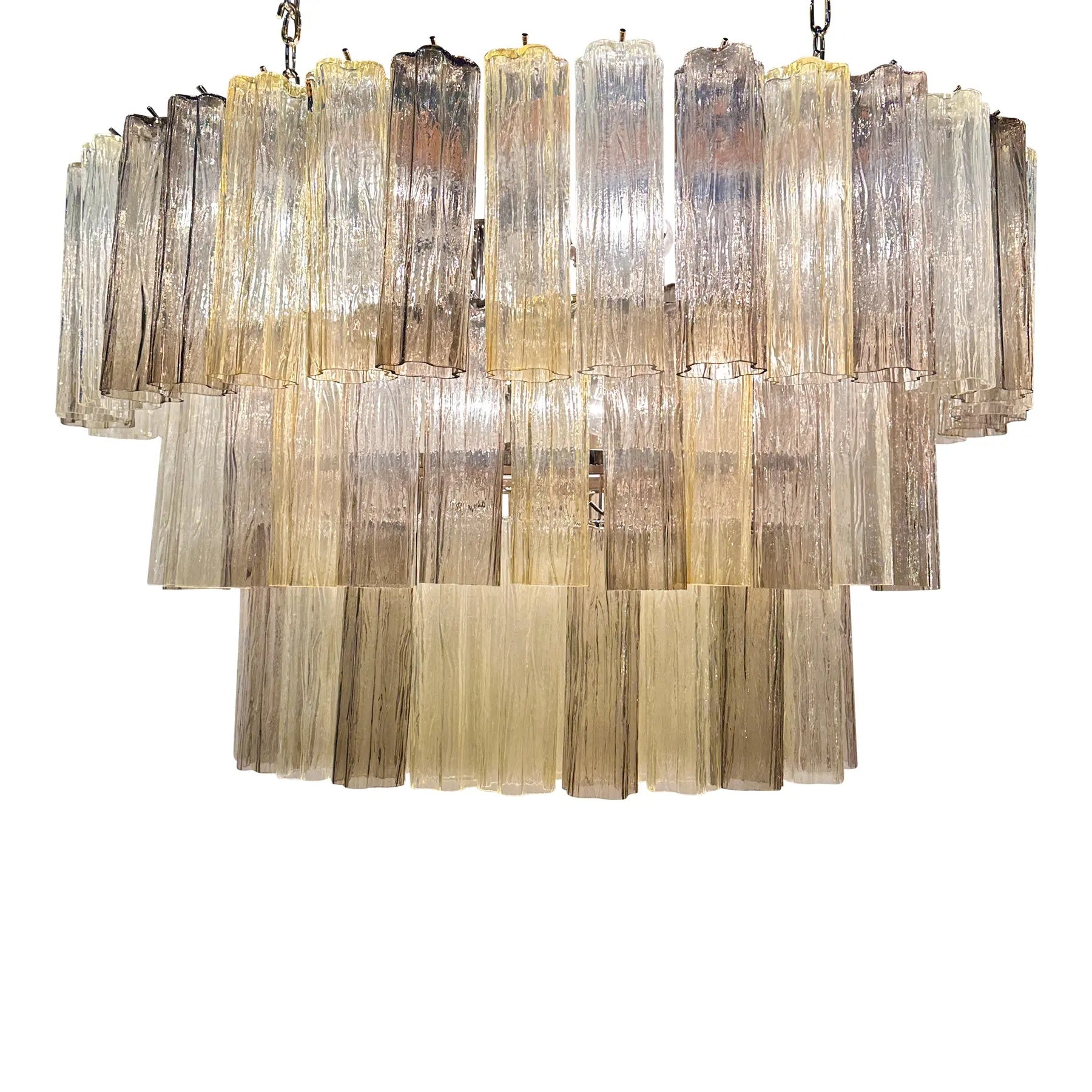 VORELLI Lido Tronchi Murano Glass Rectangular Chandelier - Tronchi Murano Glass image 2