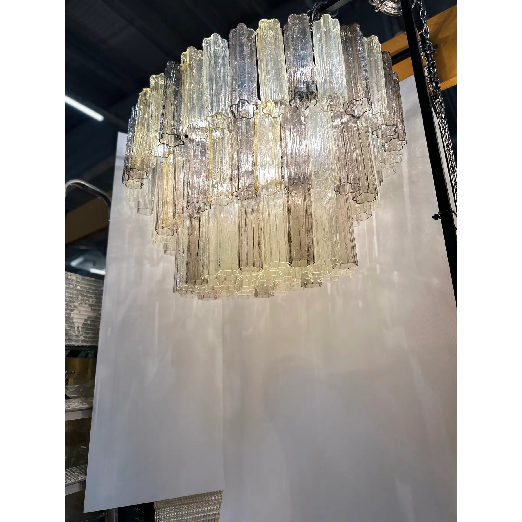 VORELLI Lido Tronchi Murano Glass Rectangular Chandelier - Tronchi Murano Glass image 6