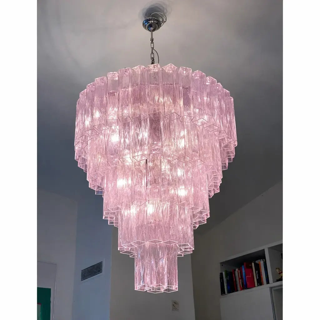 VORELLI Stresa Squares Murano Glass Staircase Chandelier - Squares Murano Glass image 4