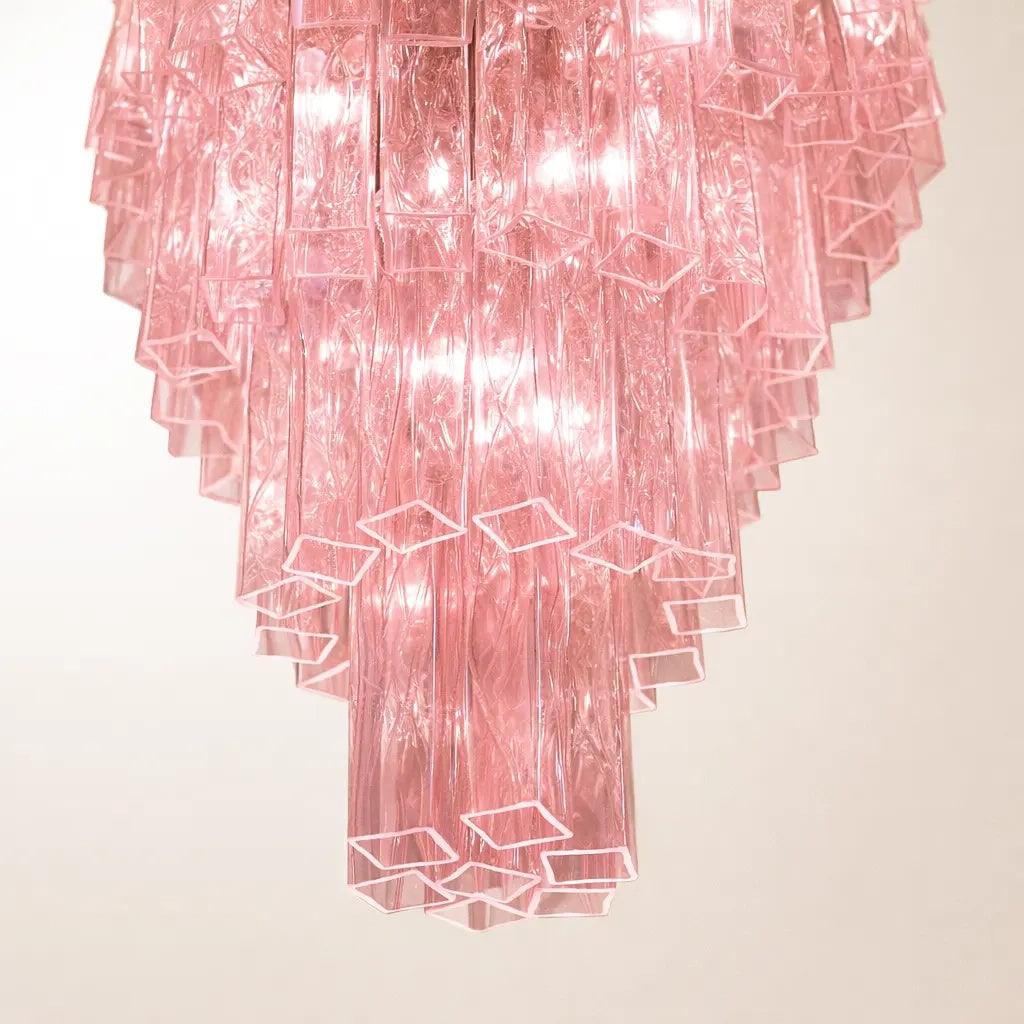 VORELLI Stresa Squares Murano Glass Staircase Chandelier - Squares Murano Glass image 5