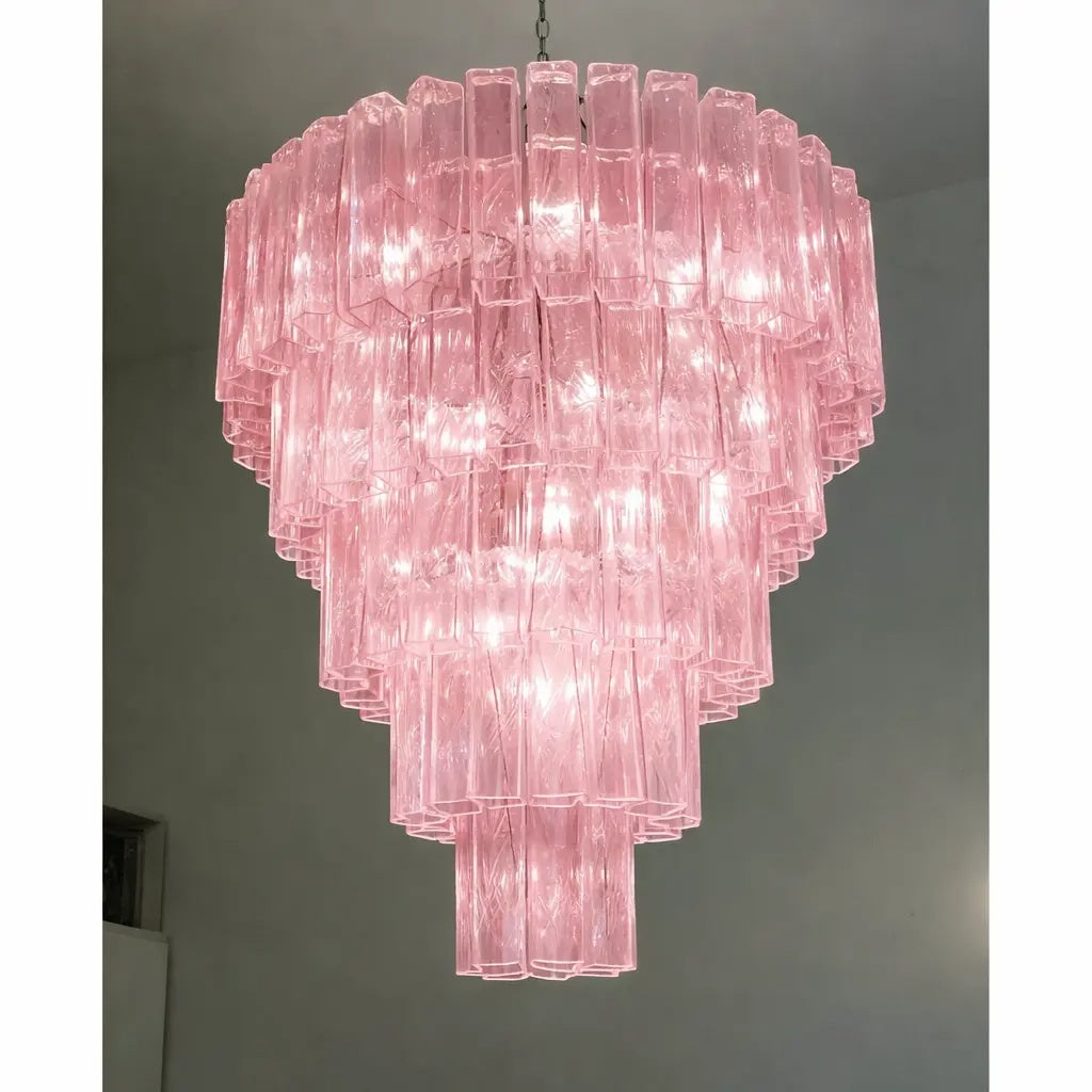VORELLI Stresa Squares Murano Glass Staircase Chandelier - Squares Murano Glass image 3