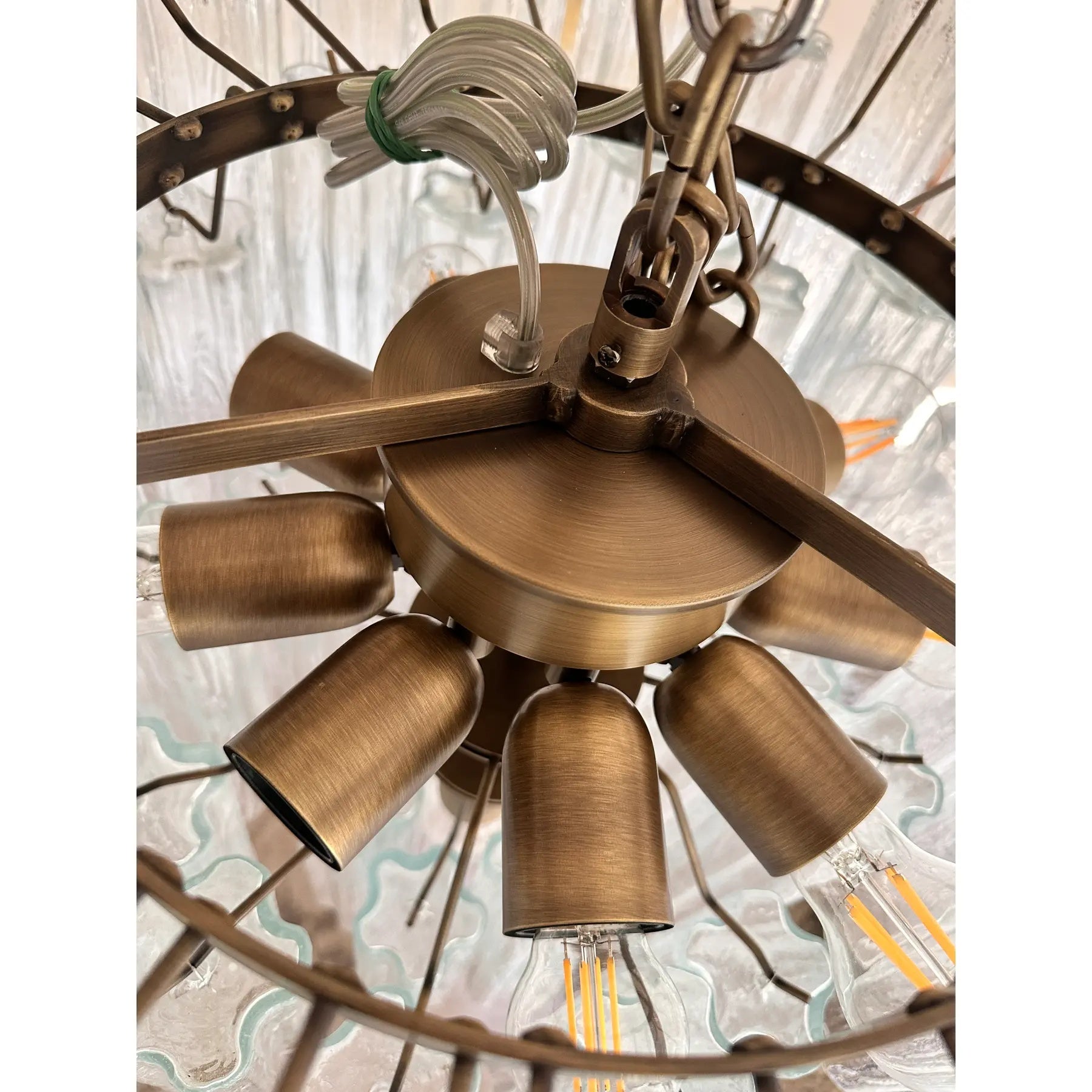 VORELLI Berenice Tronchi Murano Glass Staircase Chandelier - Tronchi Murano Glass image 6